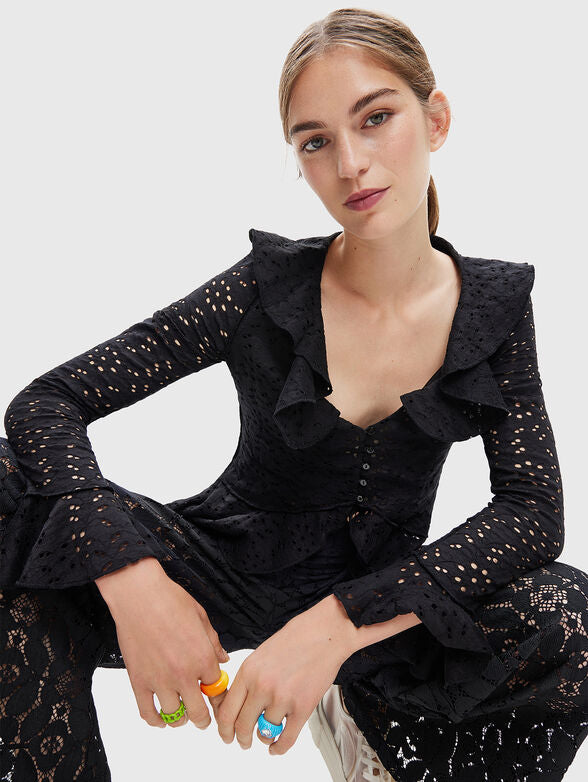 Desigual Košulja S Dugim Rukavima Ženska Crna S Logom