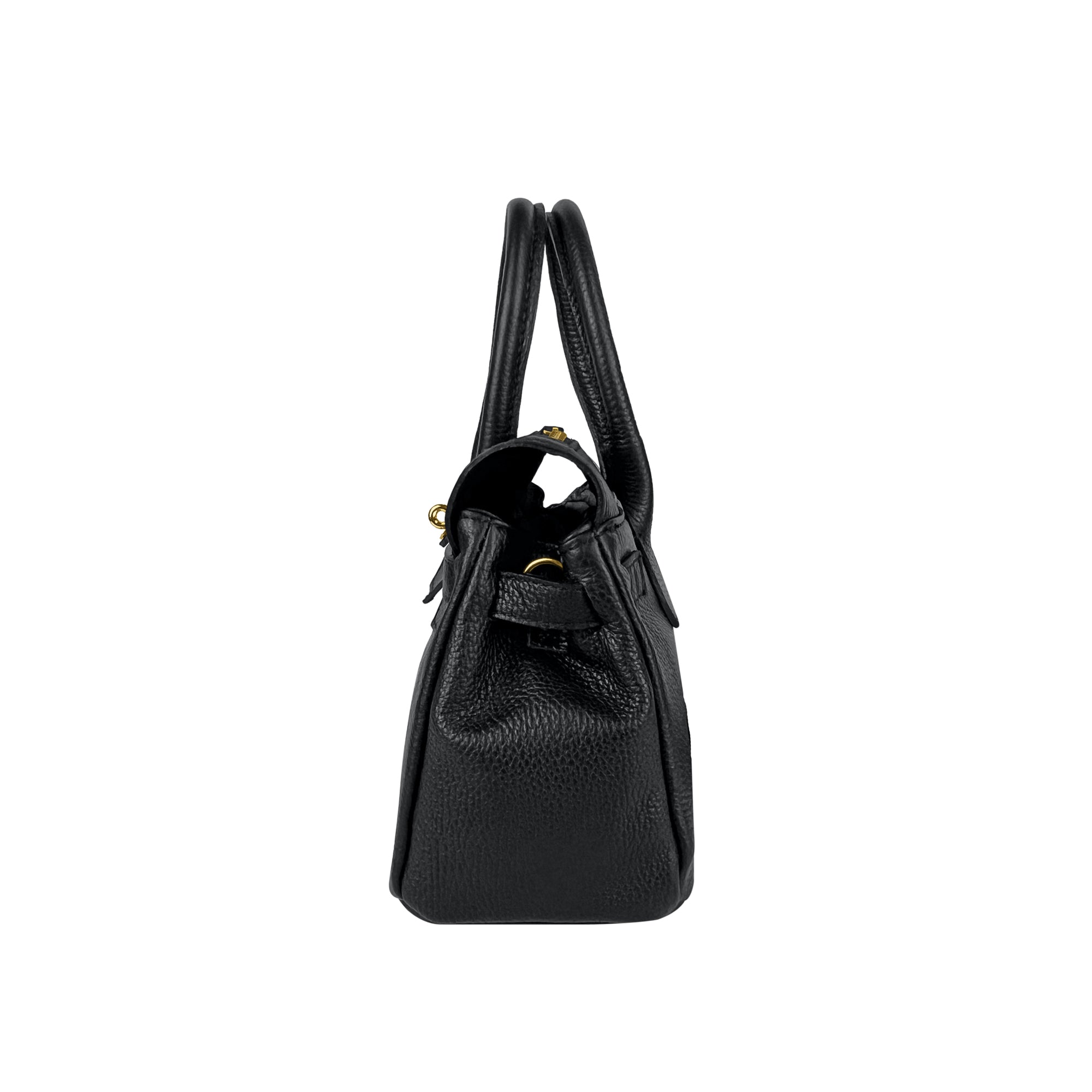 Borsa Donna a Mano con Tracolla, In Vera Pelle, Made in Italy, Modello Diamante Mini