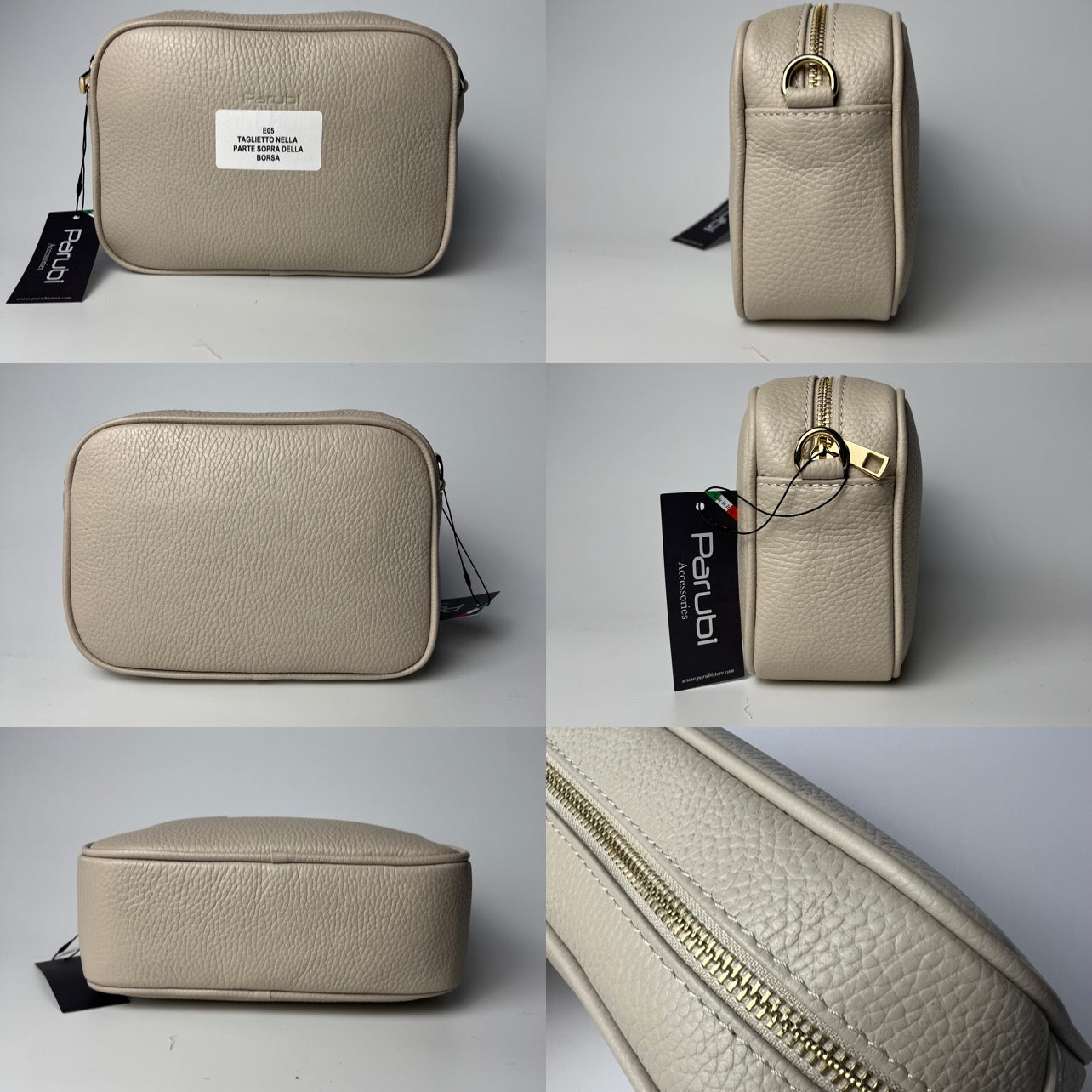 Bolso de Mano para Mujer con Correa, En Cuero Auténtico Suave, Hecho en Italia, Modelo Ada