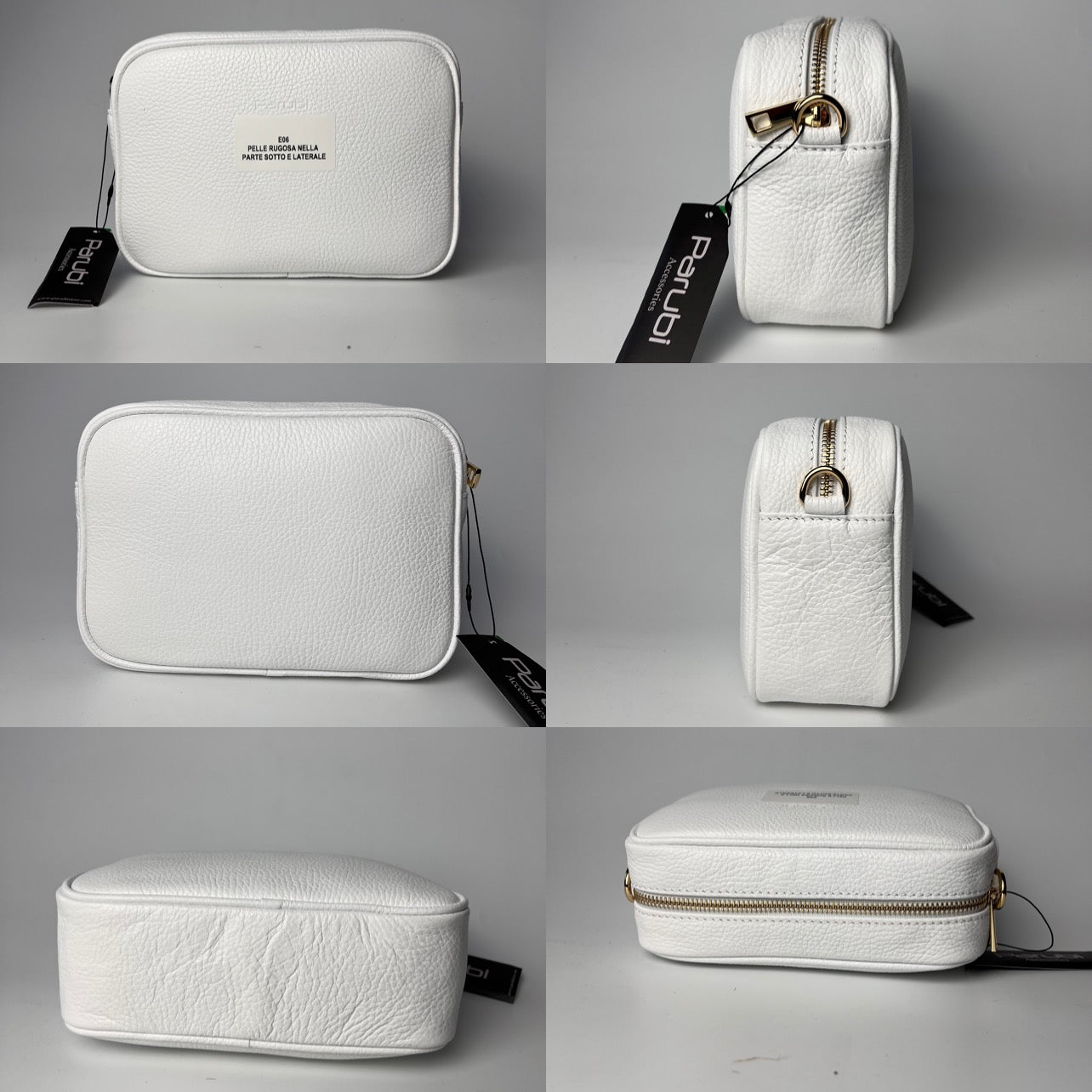 Bolso de Mano para Mujer con Correa, En Cuero Auténtico Suave, Hecho en Italia, Modelo Ada
