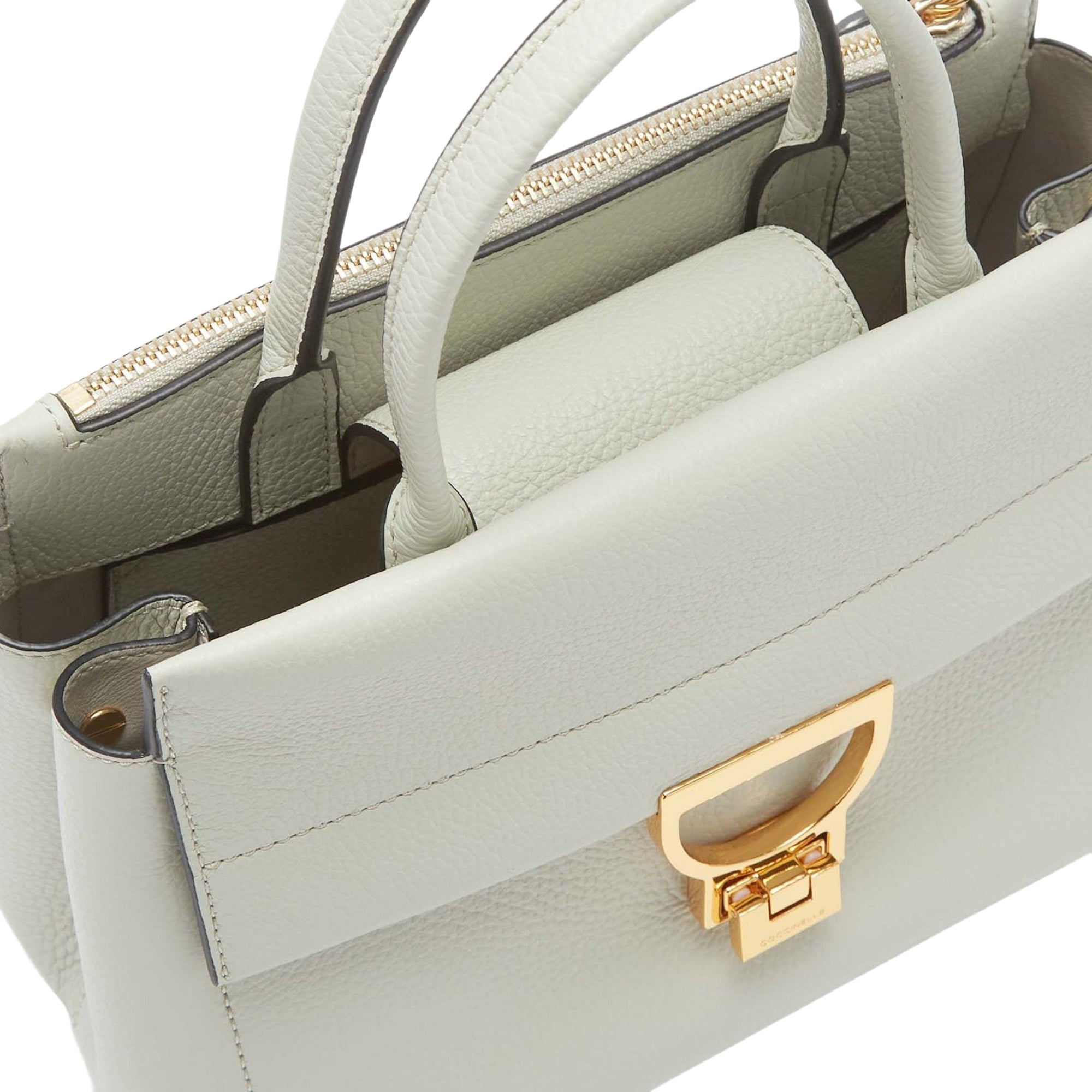 COCCINELLE Borsa Donna a Mano con Tracolla Verde, In Vera Pelle, Arlettis Medium