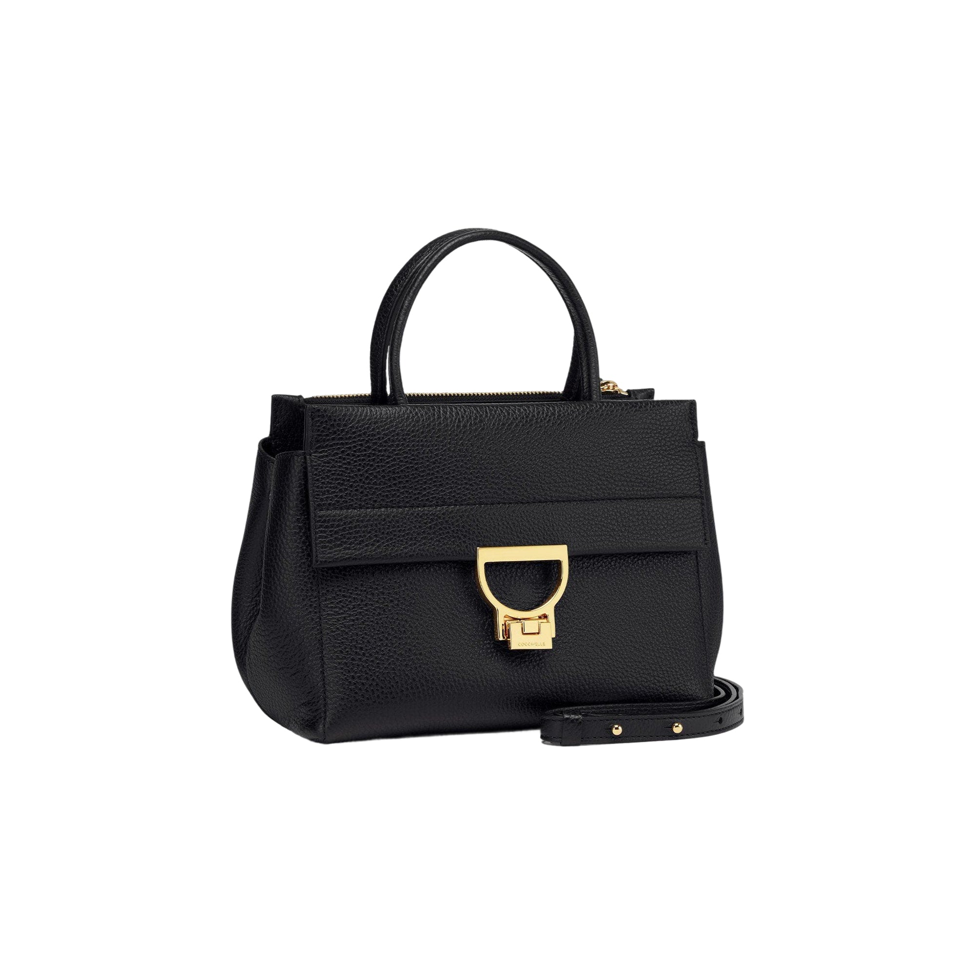 COCCINELLE Borsa Donna a Mano con Tracolla Nera, In Vera Pelle ,Arlettis Medium