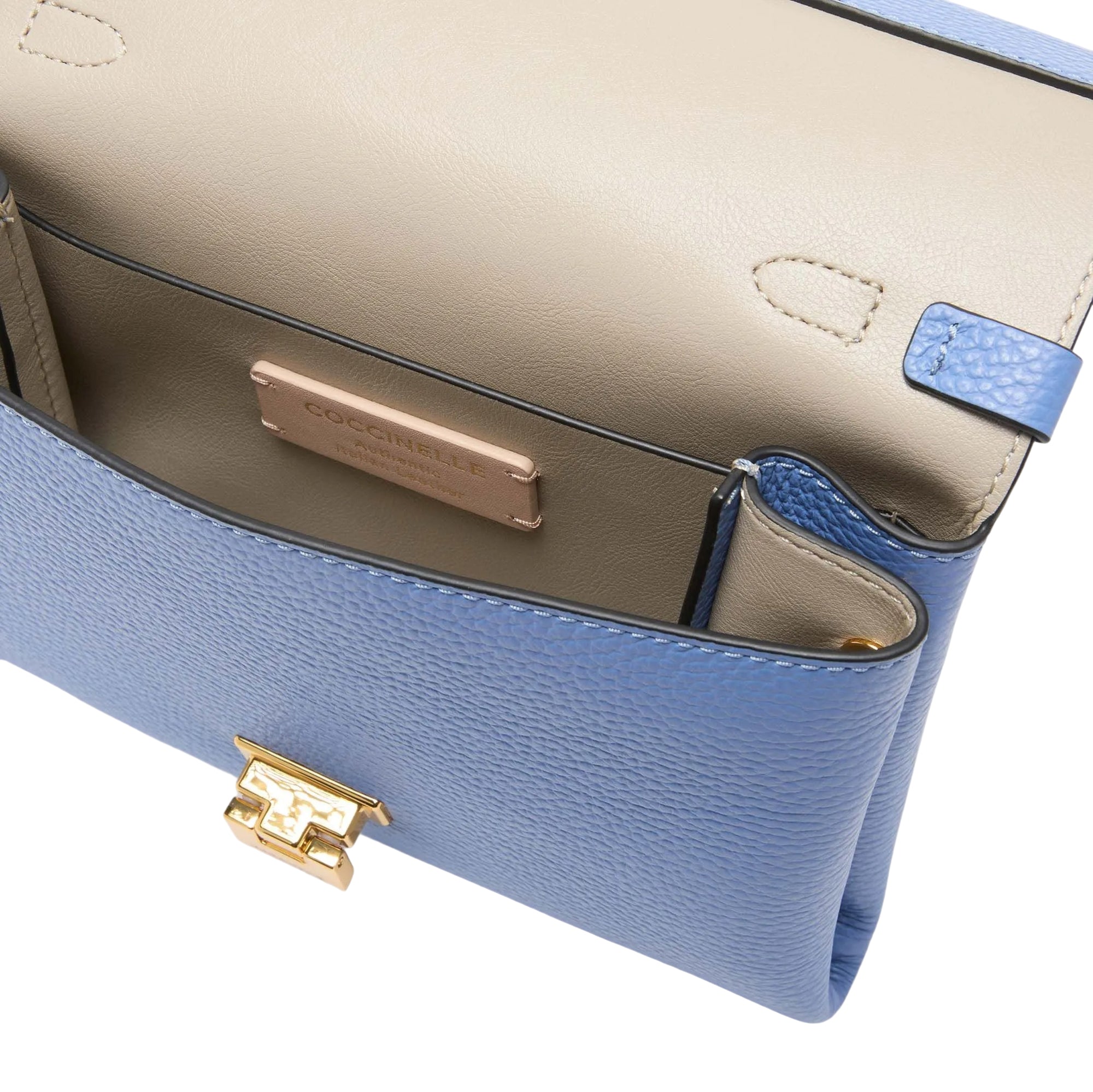 COCCINELLE Borsa Donna a Mano Blu Clutch con Tracolla, In Vera Pelle, Arlettis Mini