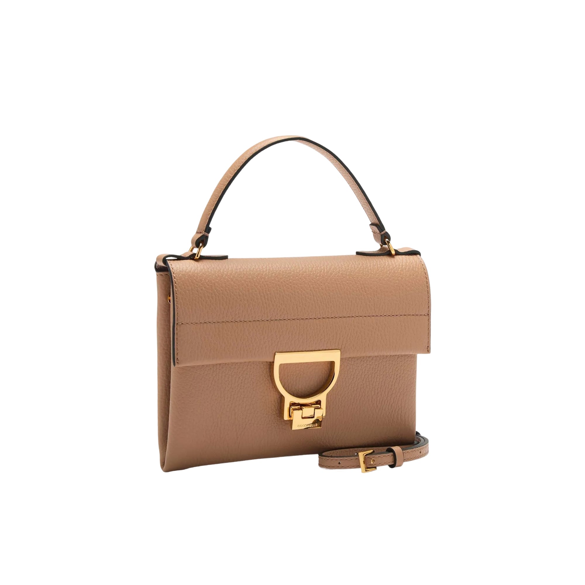 COCCINELLE Borsa Donna a Mano Marrone Clutch con Tracolla, In Vera Pelle, Arlettis Mini