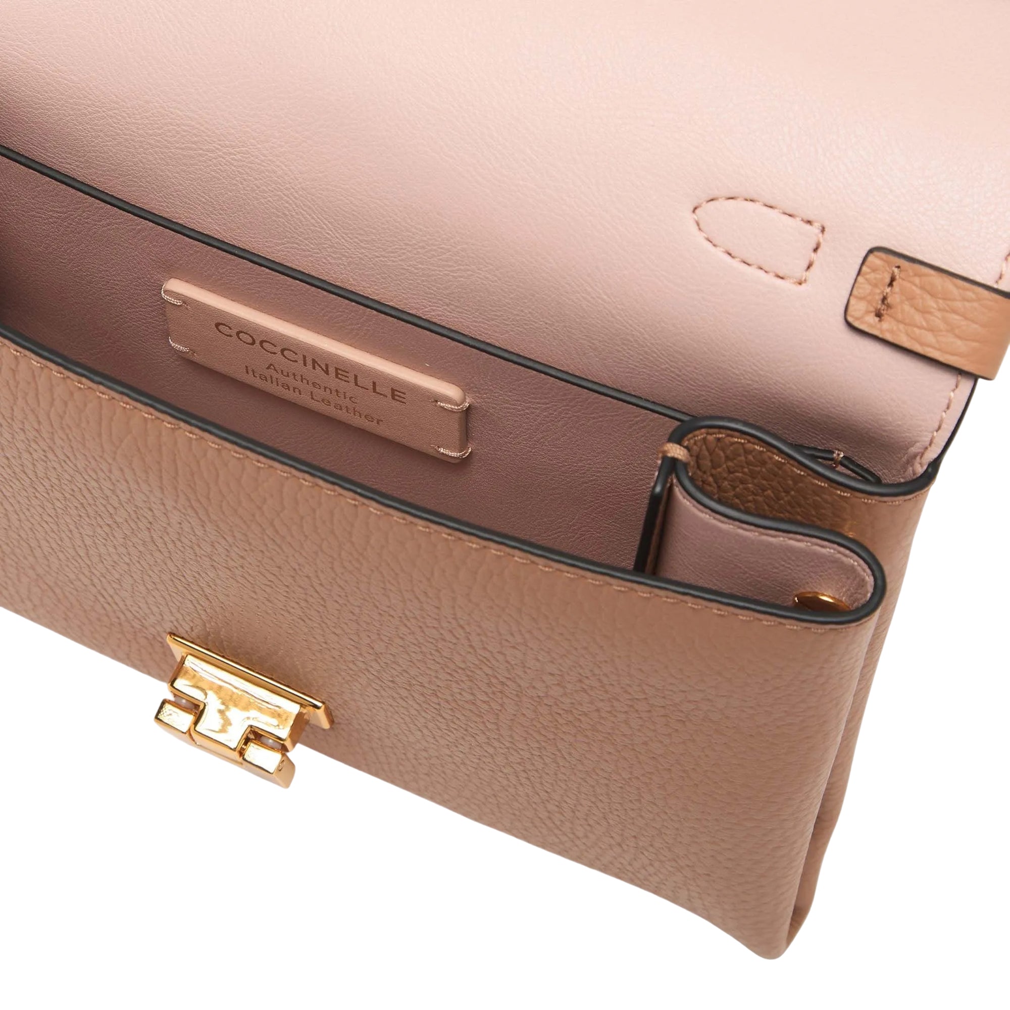 COCCINELLE Borsa Donna a Mano Marrone Clutch con Tracolla, In Vera Pelle, Arlettis Mini