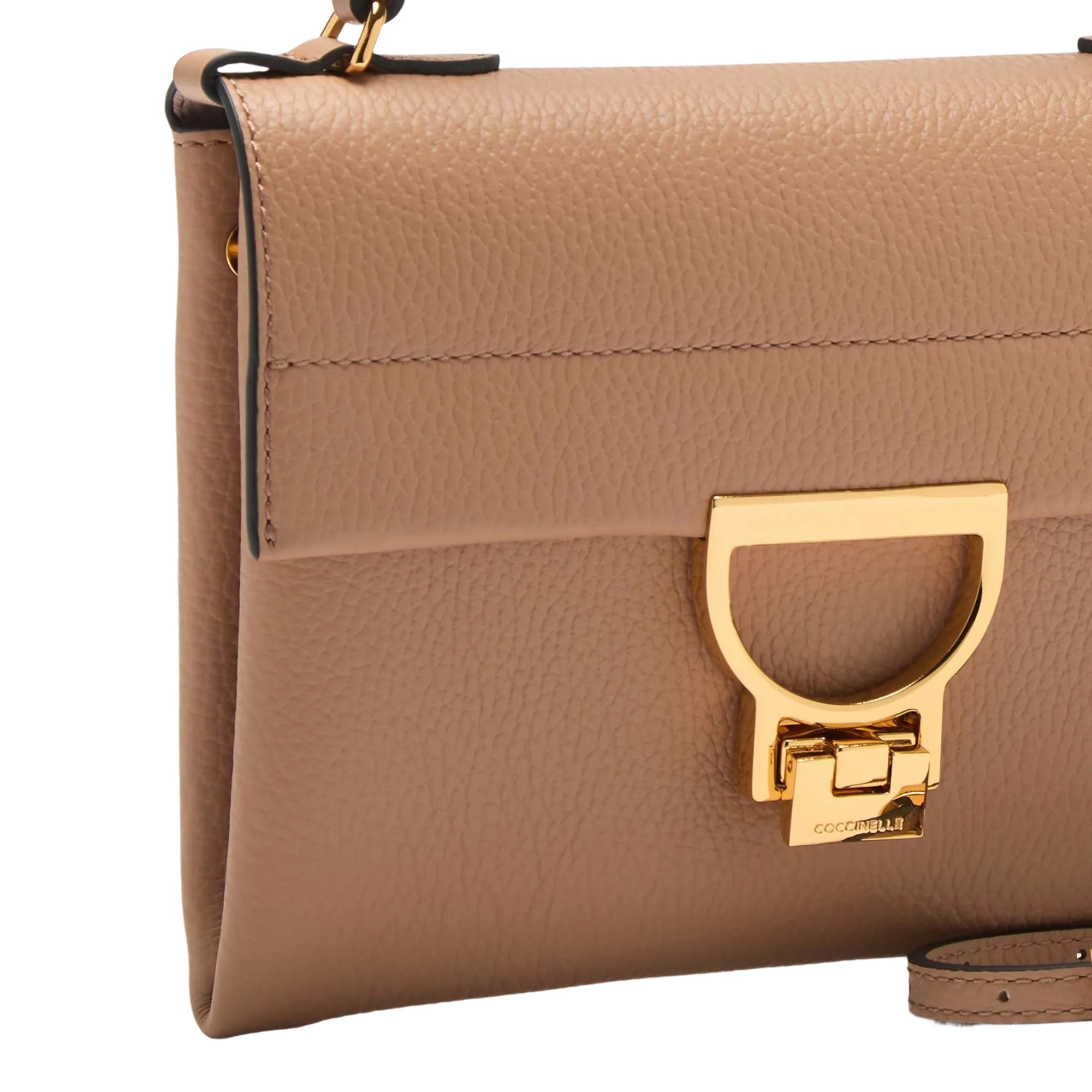 COCCINELLE Borsa Donna a Mano Marrone Clutch con Tracolla, In Vera Pelle, Arlettis Mini