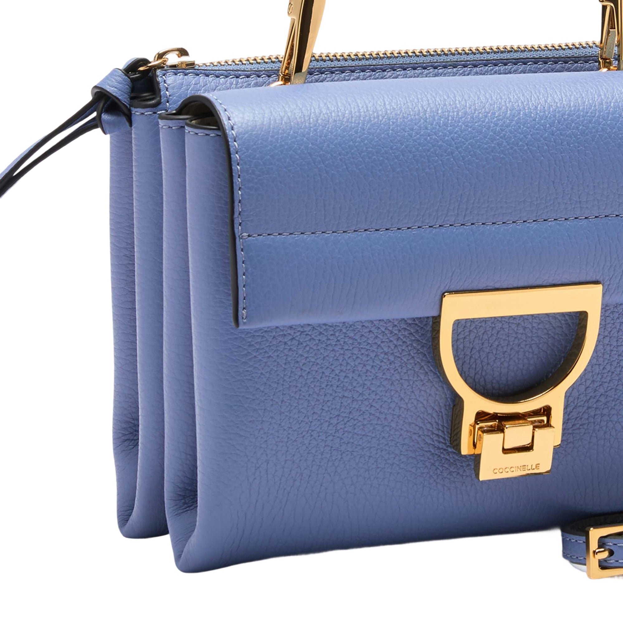 COCCINELLE Borsa Donna a Mano con Tracolla Blu, In Vera Pelle, Arlettis Small