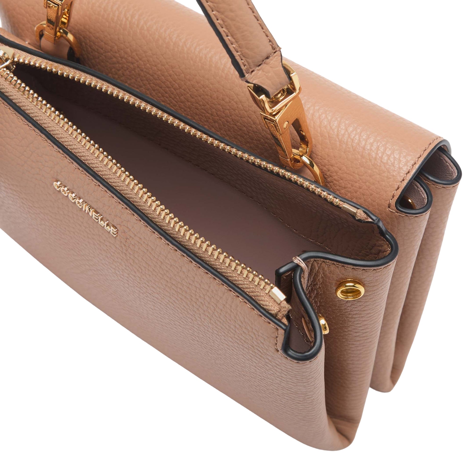 Sac à main pour femme avec bandoulière marron en cuir véritable, Arlettis Small par COCCINELLE