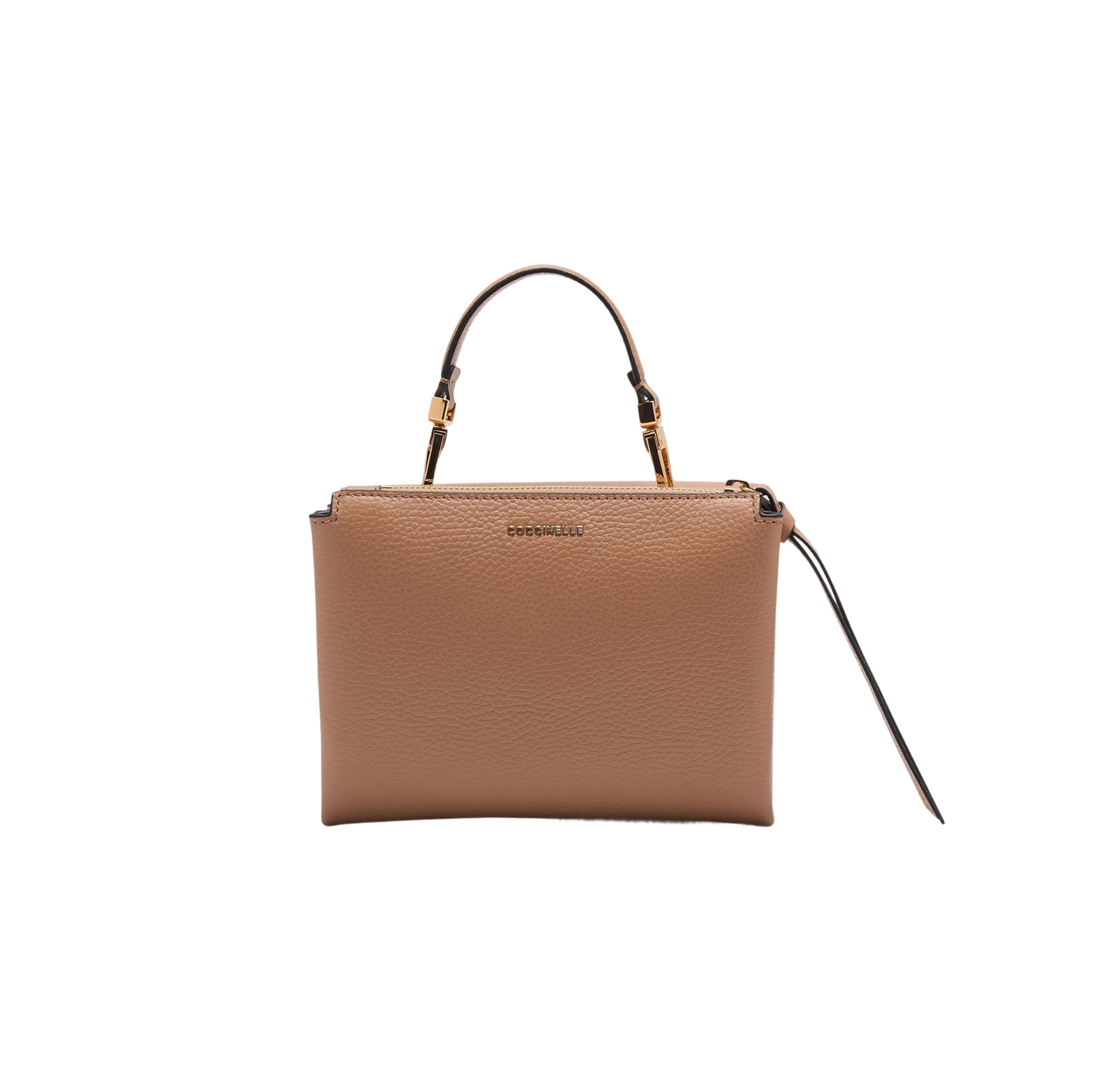 Sac à main pour femme avec bandoulière marron en cuir véritable, Arlettis Small par COCCINELLE