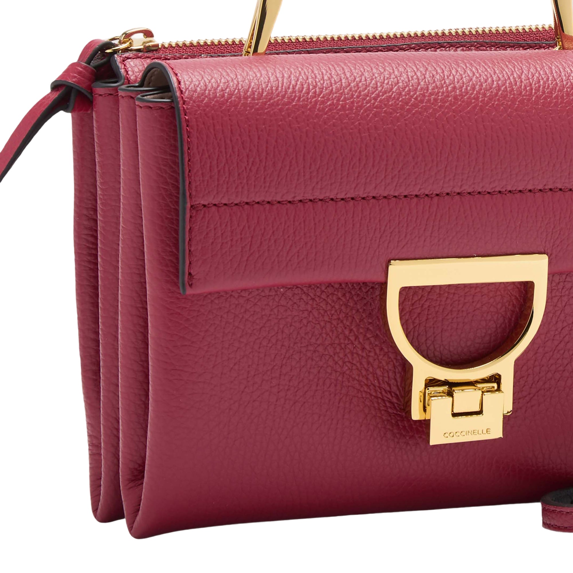 COCCINELLE Women's Red Handbag with Shoulder Strap, In Genuine Leather, Arlettis Small