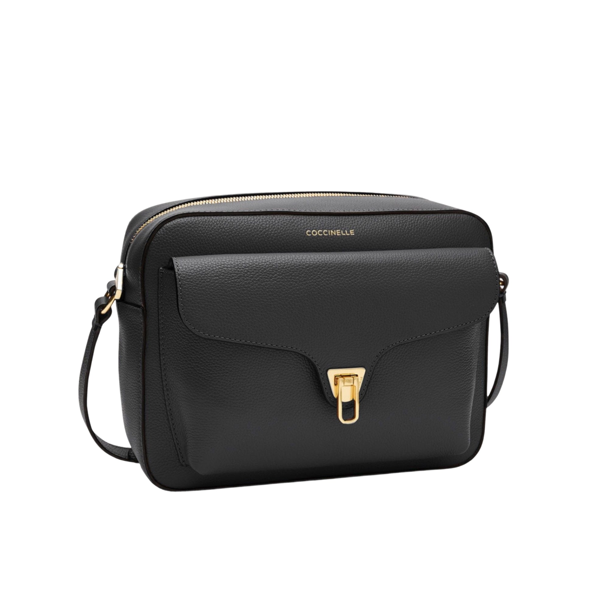 COCCINELLE Borsa Donna a Tracolla Nera, In Vera Pelle, Beat Soft Media