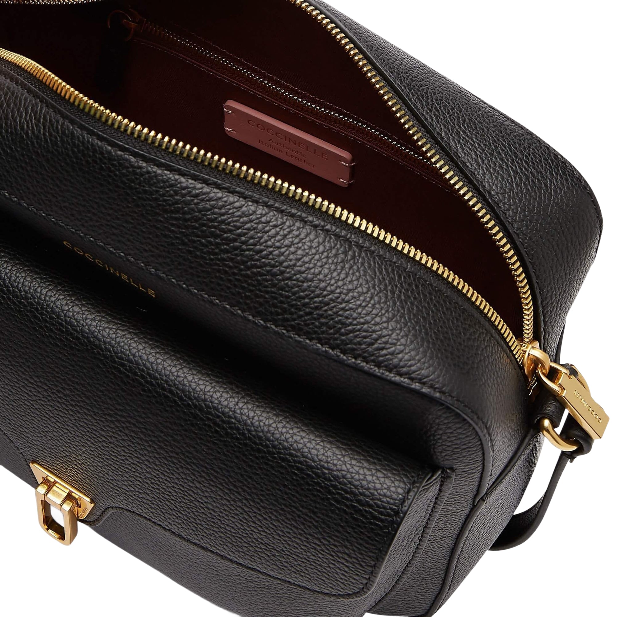 COCCINELLE Borsa Donna a Tracolla Nera, In Vera Pelle, Beat Soft Media