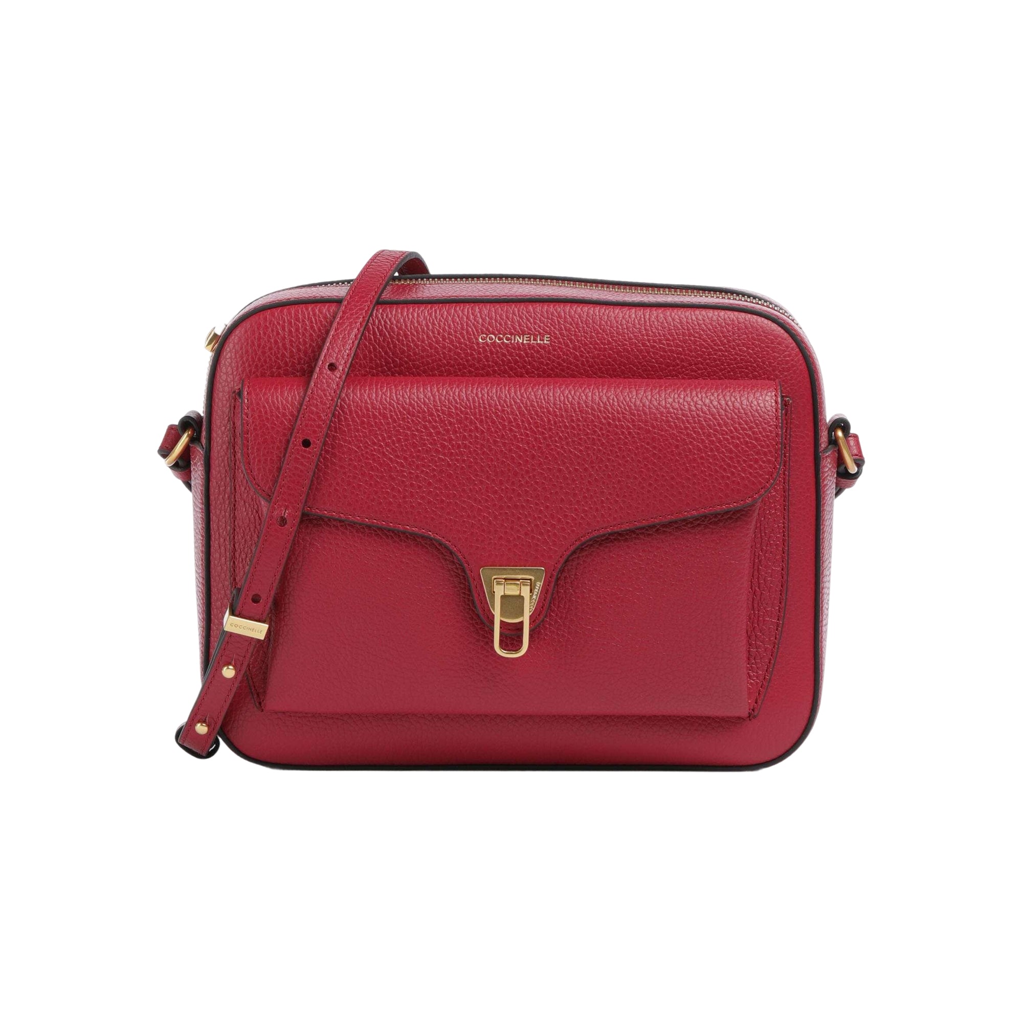 Sac à bandoulière rouge pour femme Coccinelle en cuir véritable, Beat Soft Media
