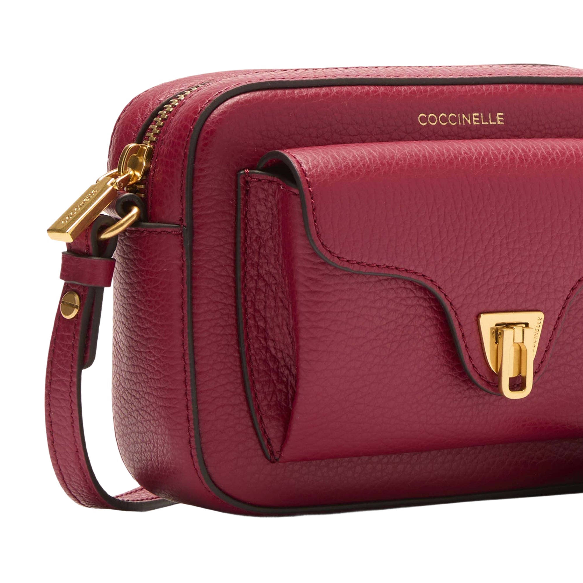 COCCINELLE Borsa Donna a Tracolla Rossa, In Vera Pelle, Beat Mini