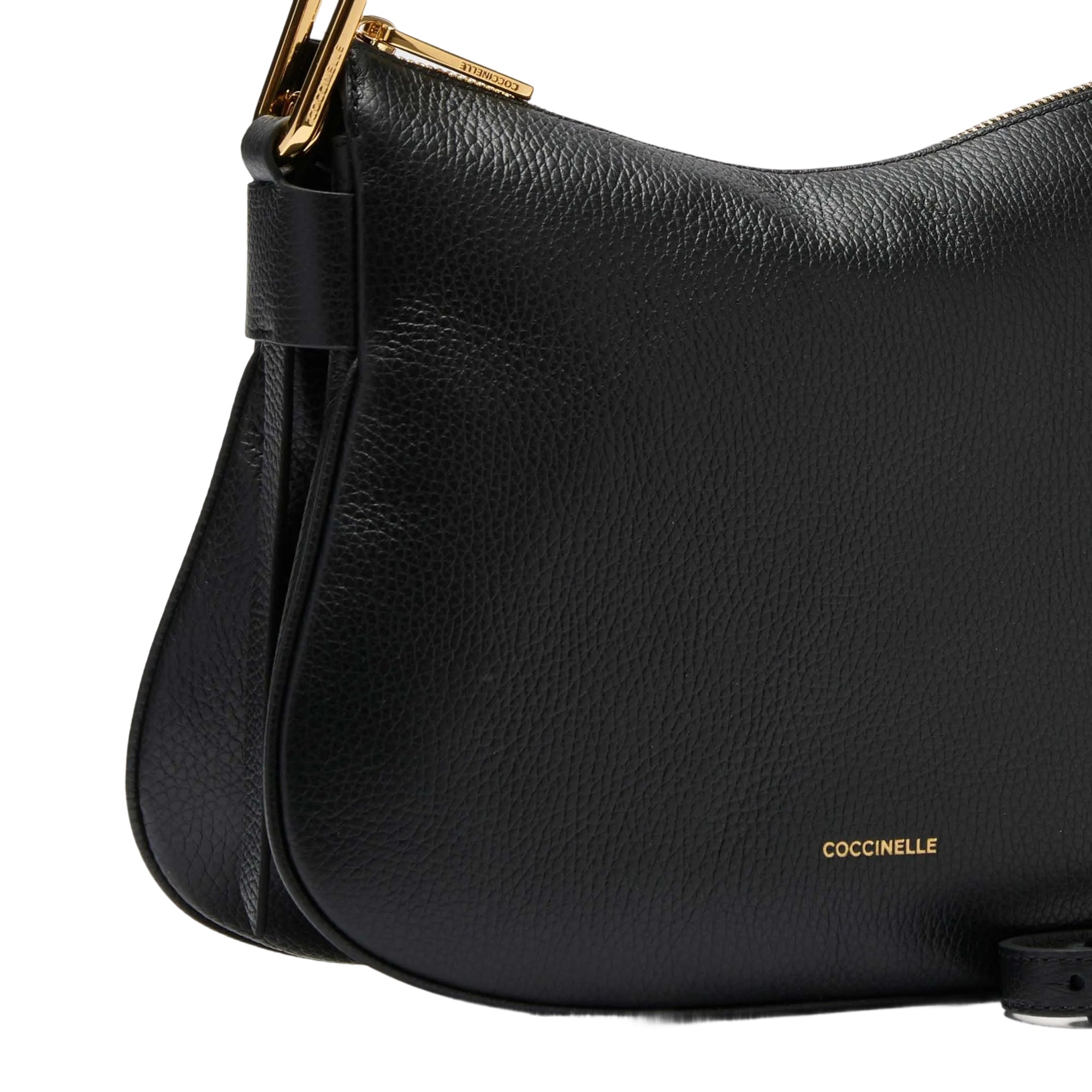 Sac à main femme Coccinelle en cuir véritable noir avec bandoulière, Magie Soft Small