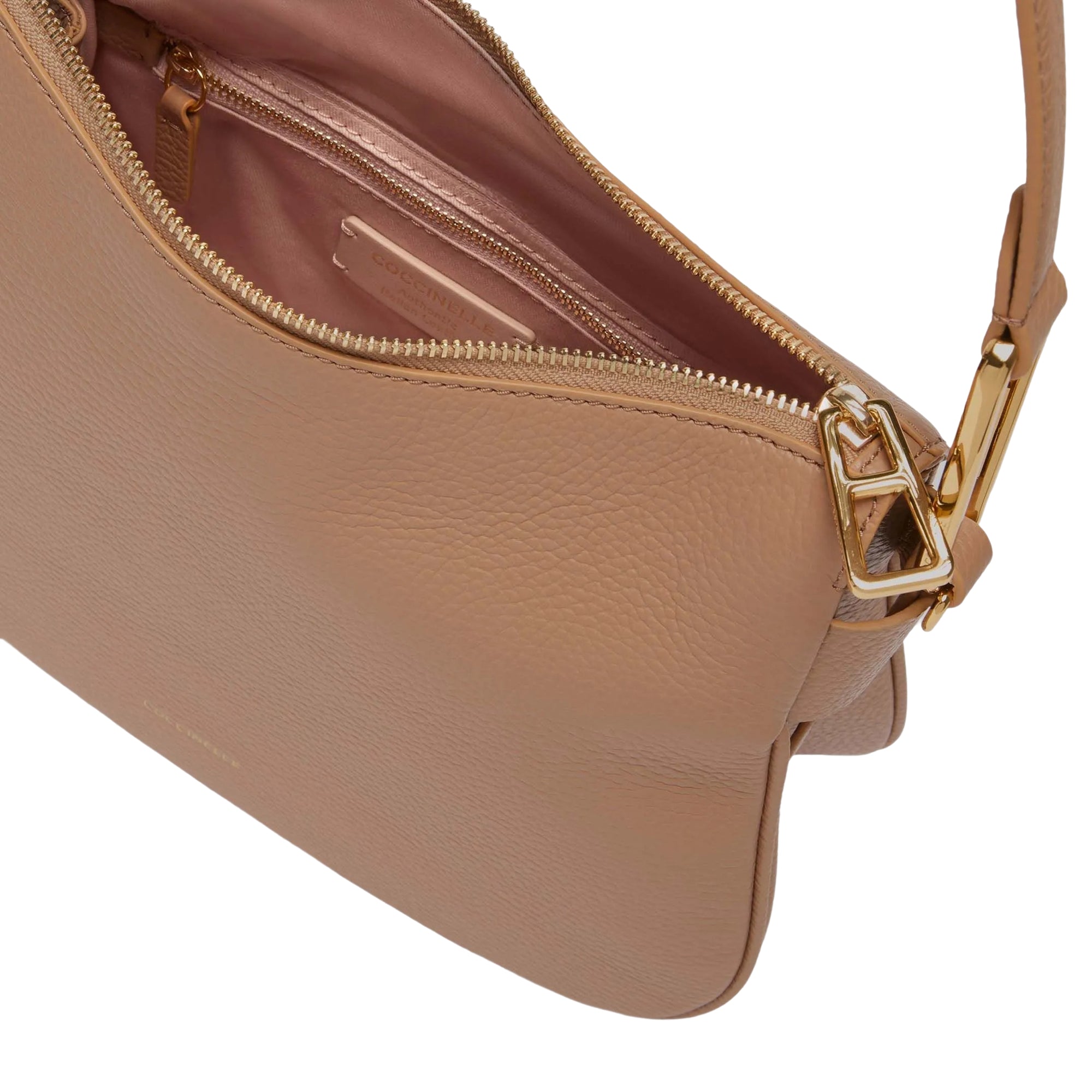 Sac à bandoulière pour femme Coccinelle Marron en cuir véritable, Magie Soft Small