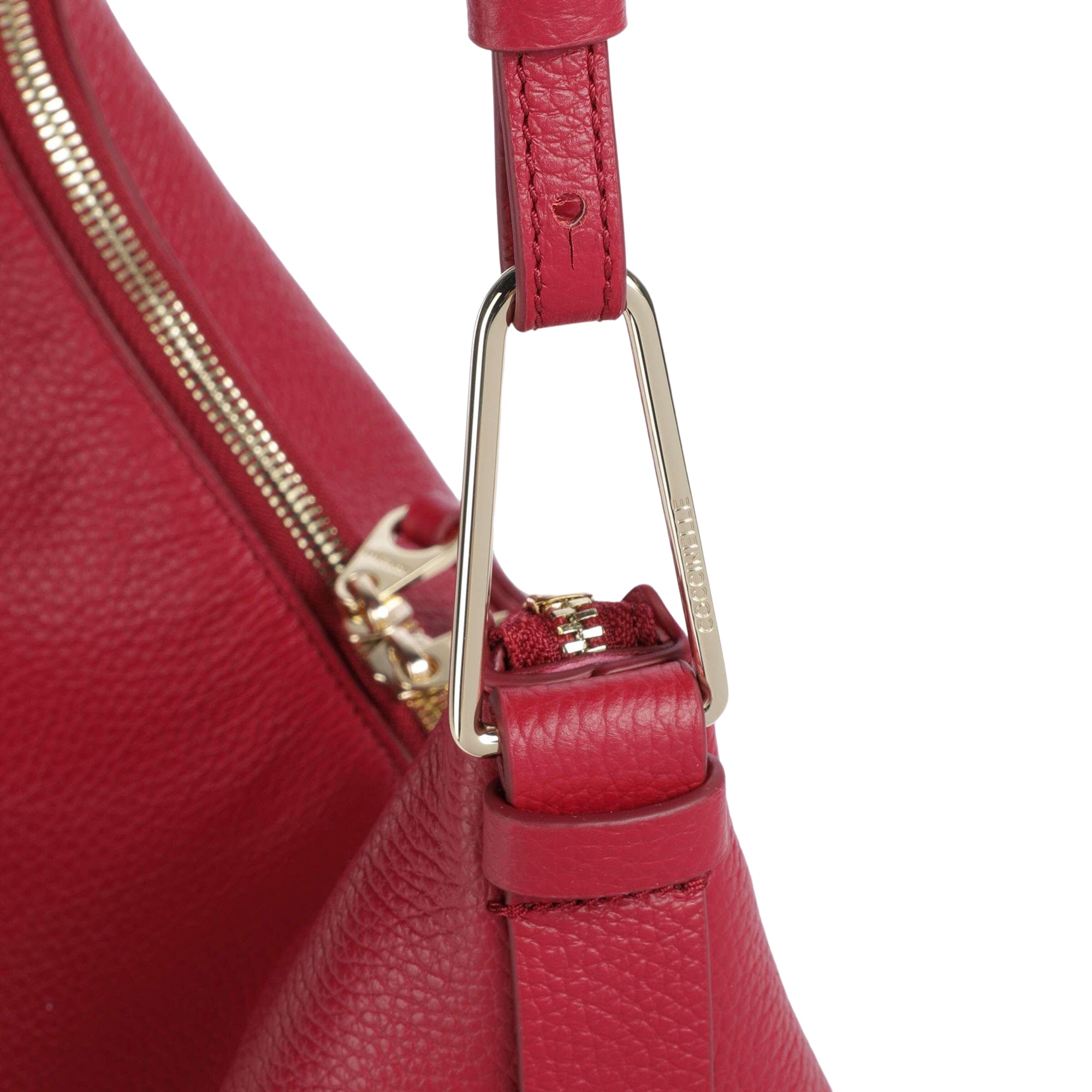 COCCINELLE Borsa Donna a Spalla Rossa, In Vera Pelle, Malory Small