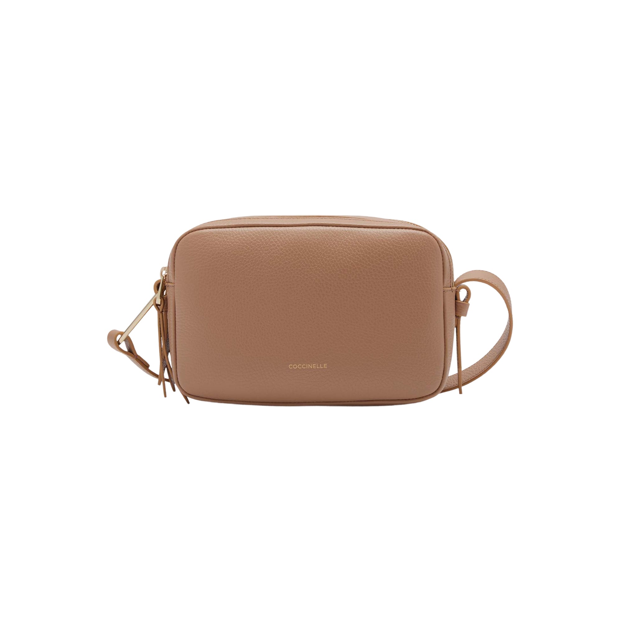 Bolso de Mujer Coccinelle Cruzado Marrón, En Cuero Genuino, Malory Small