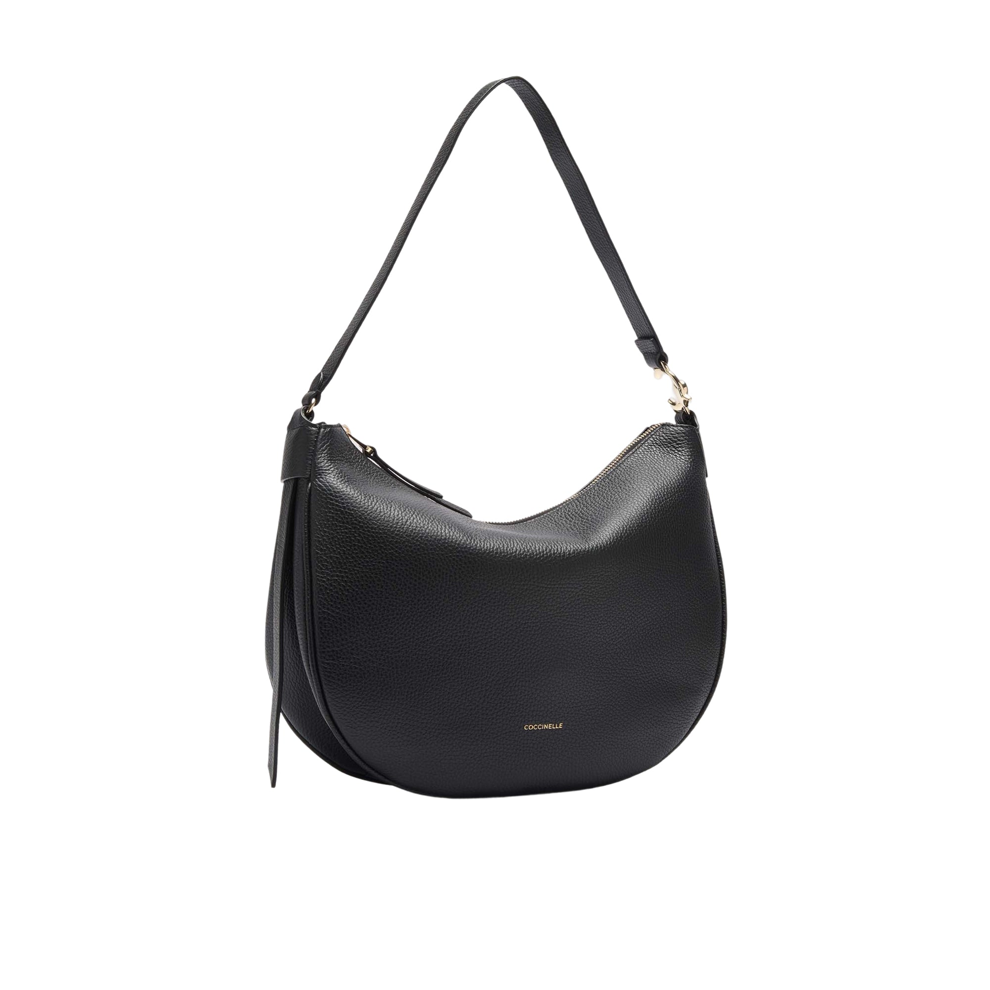 COCCINELLE Borsa Donna Hobo a Spalla Nera, In Vera Pelle, C-Easy Medium