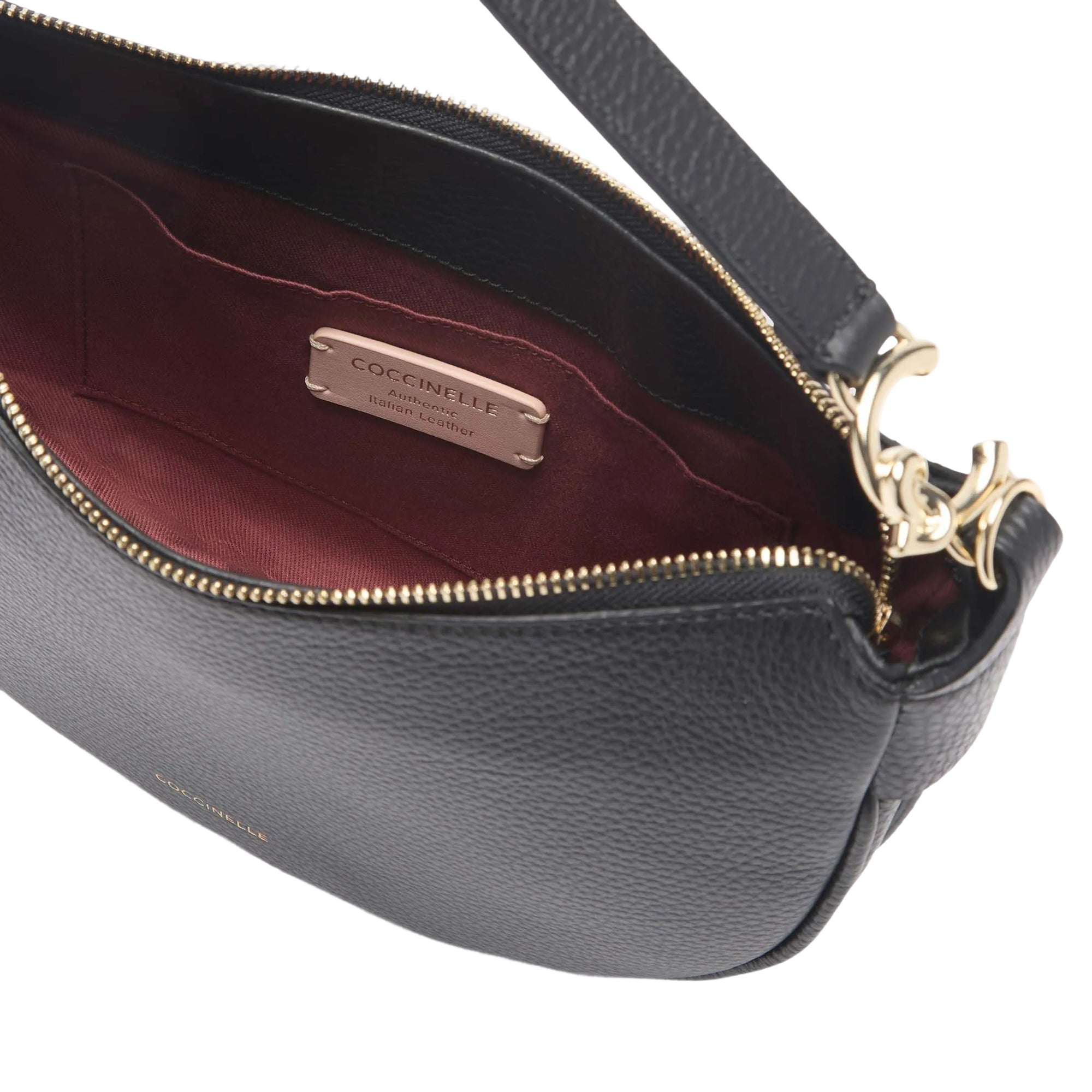 Borsa Donna Coccinelle Nera a Spalla C-Easy in Pelle con Tracolla