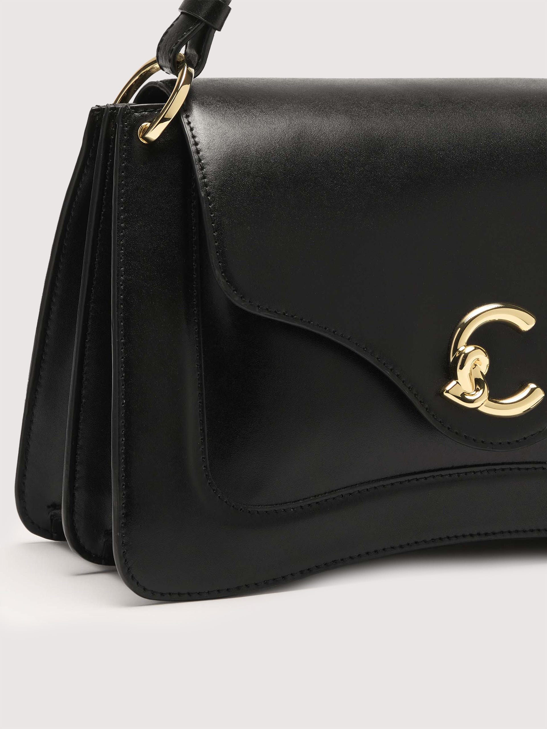 COCCINELLE Borsa Donna Nera C-Me Calf Medium in Vera Pelle