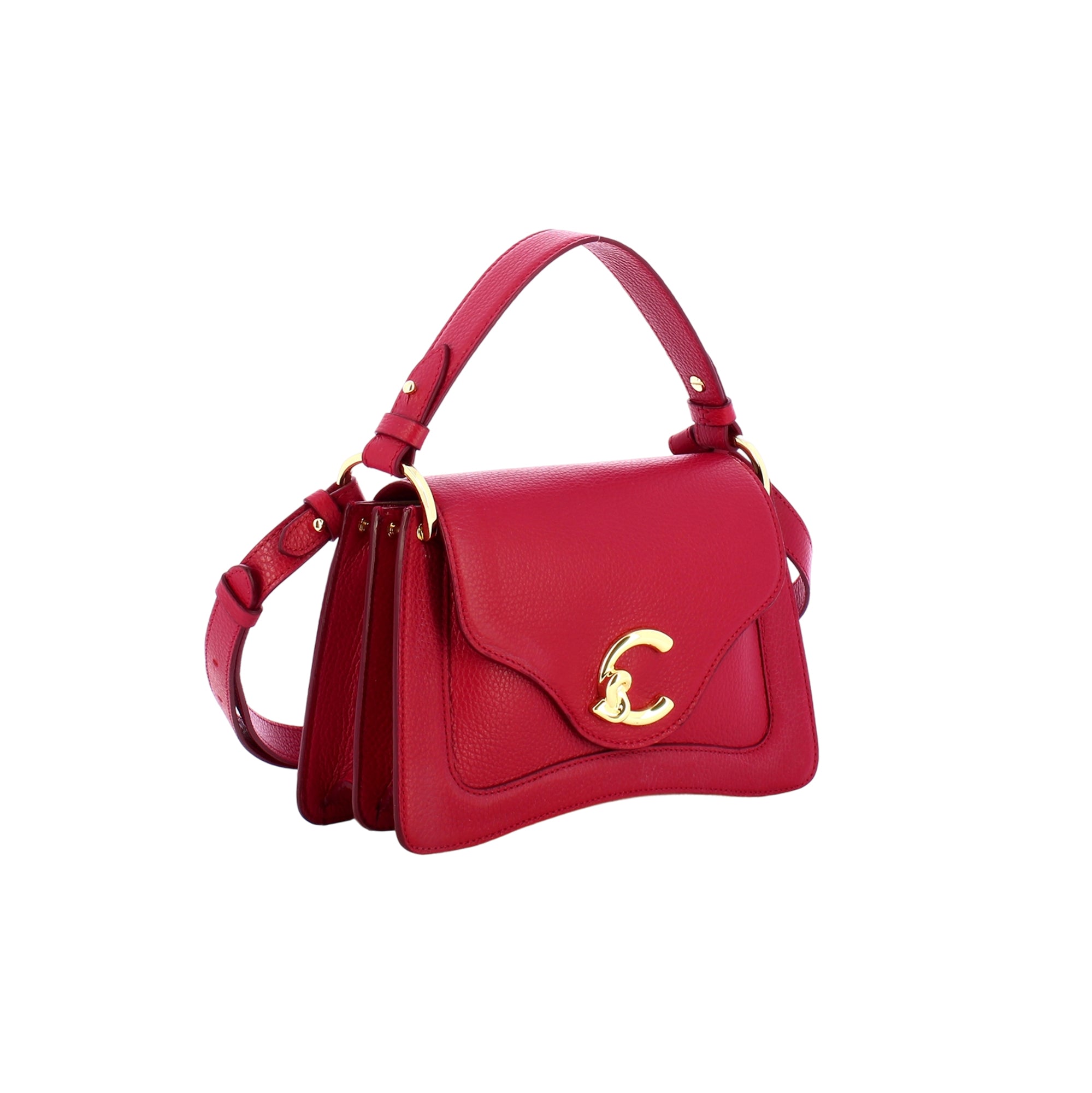 COCCINELLE, Borsa Donna a Mano Rossa con Tracolla, In Vera Pelle, C-Me Small