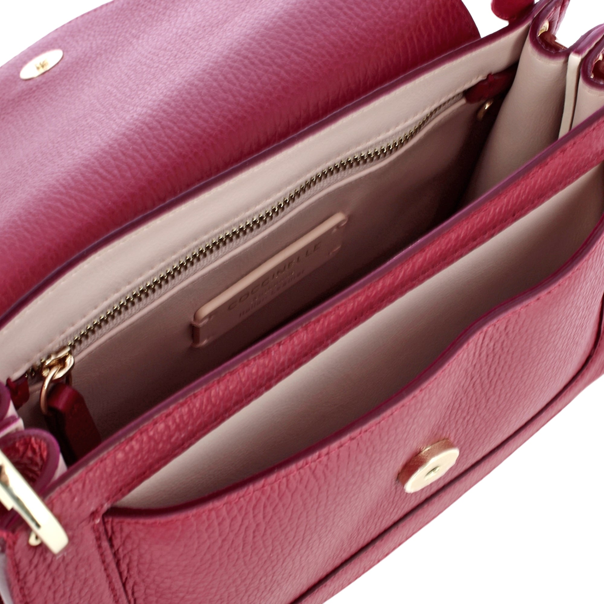 COCCINELLE, Borsa Donna a Mano Rossa con Tracolla, In Vera Pelle, C-Me Small