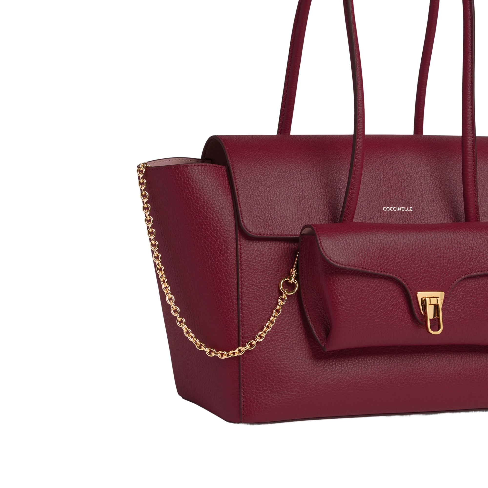 COCCINELLE Borsa Donna Rossa Double Beat in Vera Pelle