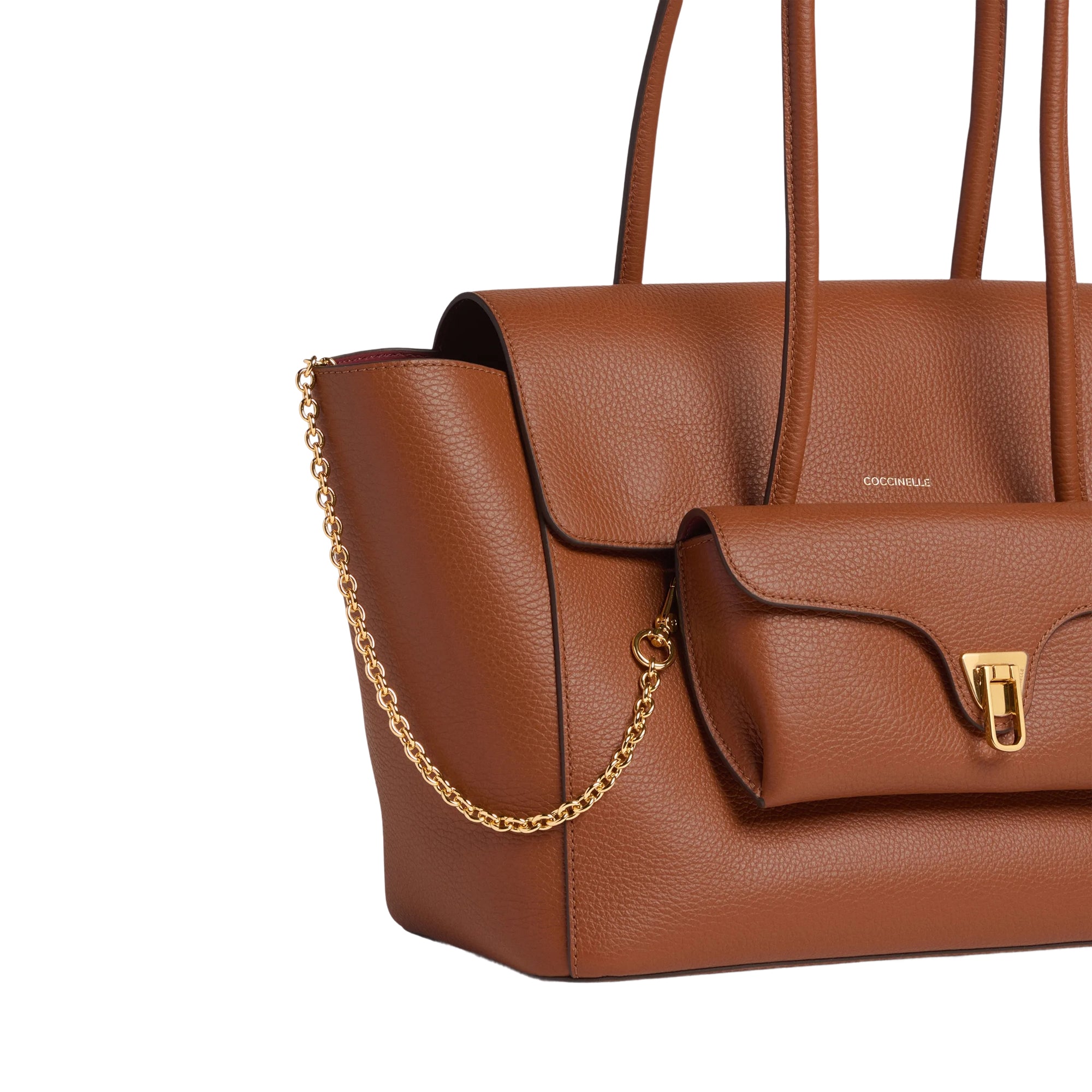COCCINELLE Borsa Donna Marrone Double Beat in Vera Pelle
