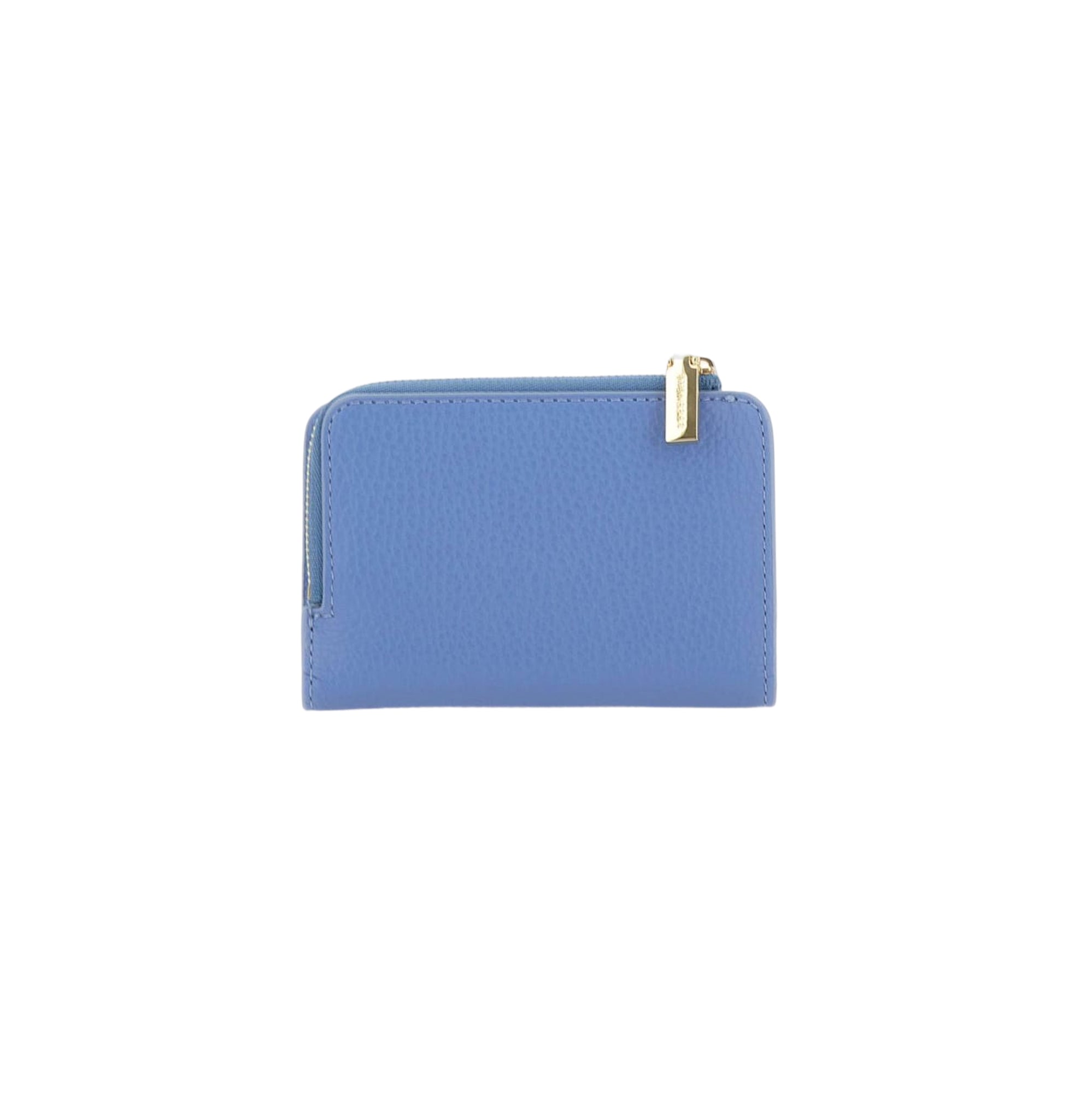 COCCINELLE Women's Small Blue Wallet, In Genuine Leather, Metallic Soft Small