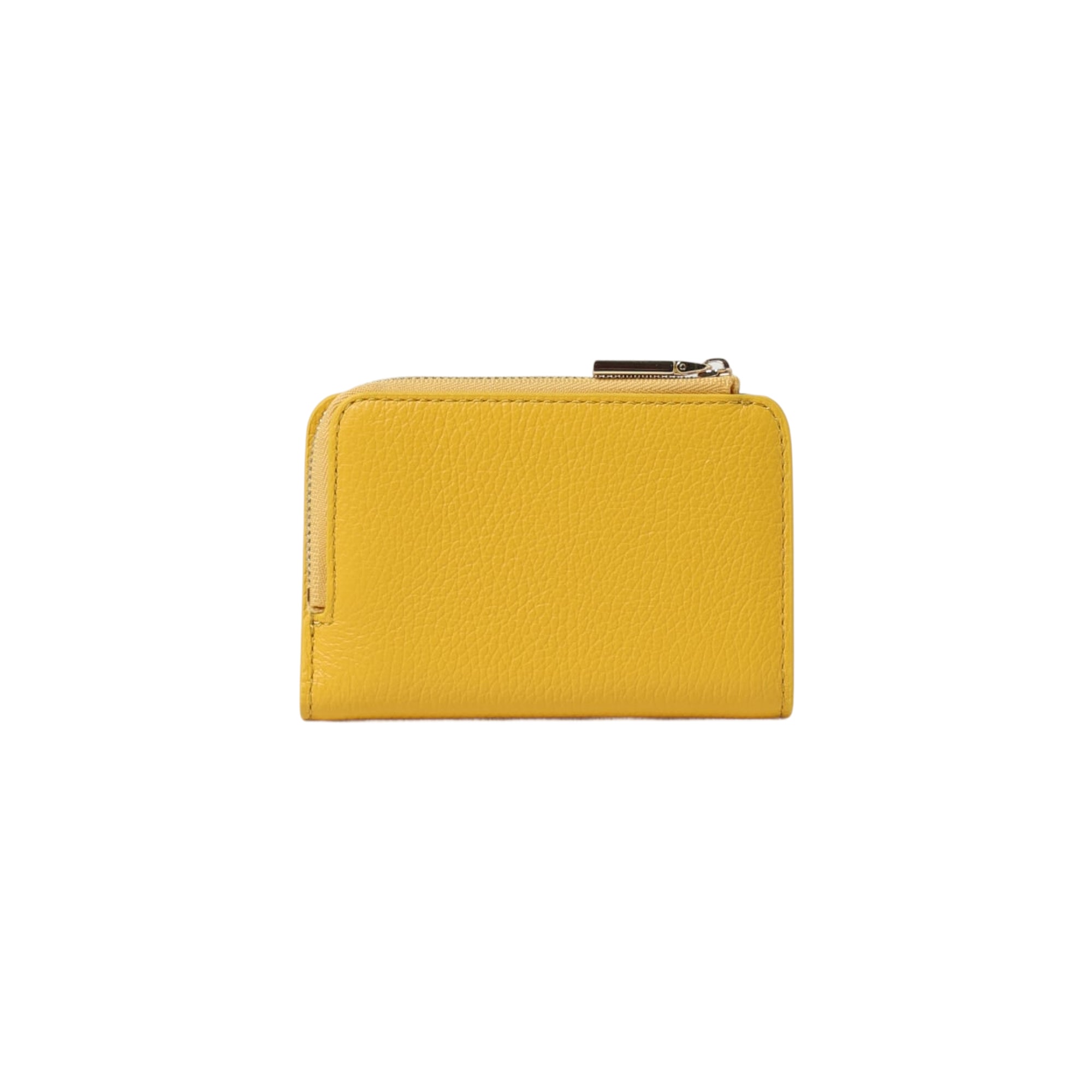 Portefeuille Femme Jaune Petit, En Cuir Véritable, Metallic Soft Small