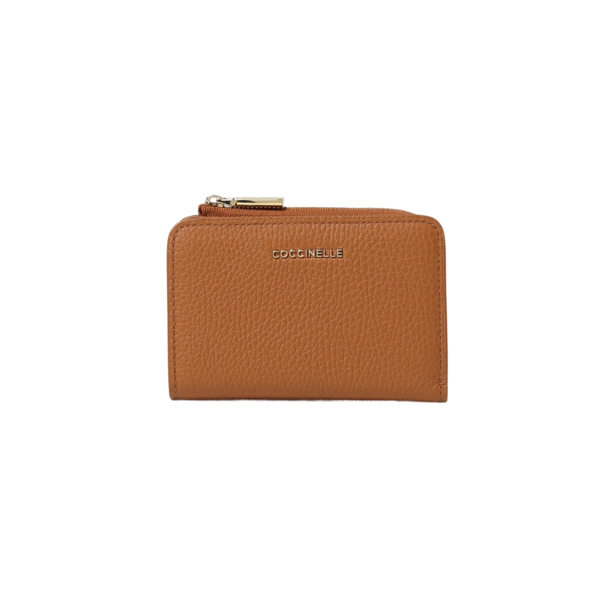 COCCINELLE Portafoglio Donna Piccolo Marrone, In Vera Pelle, Metallic