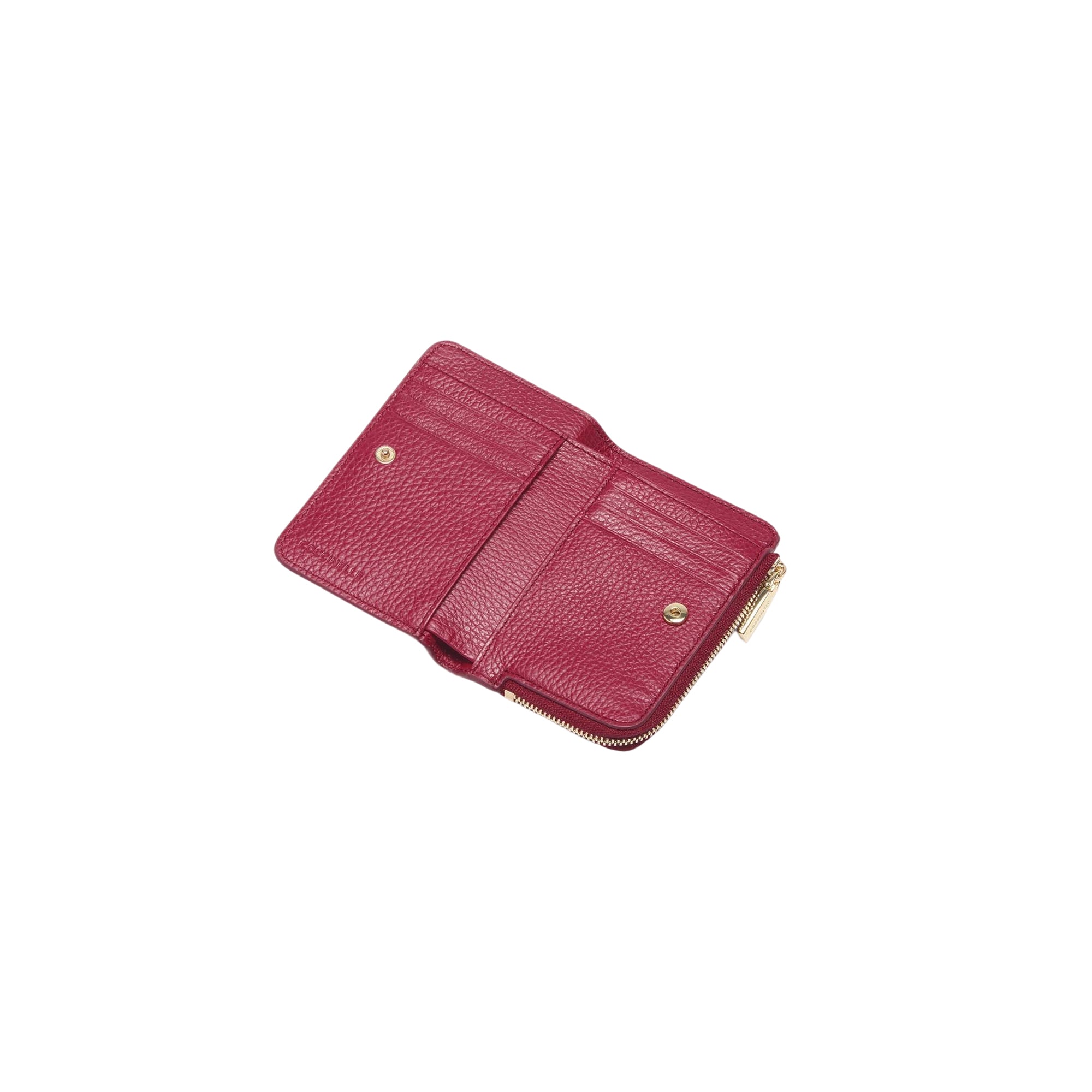COCCINELLE Women's Small Red Wallet, In Genuine Leather, Metallic Soft Small