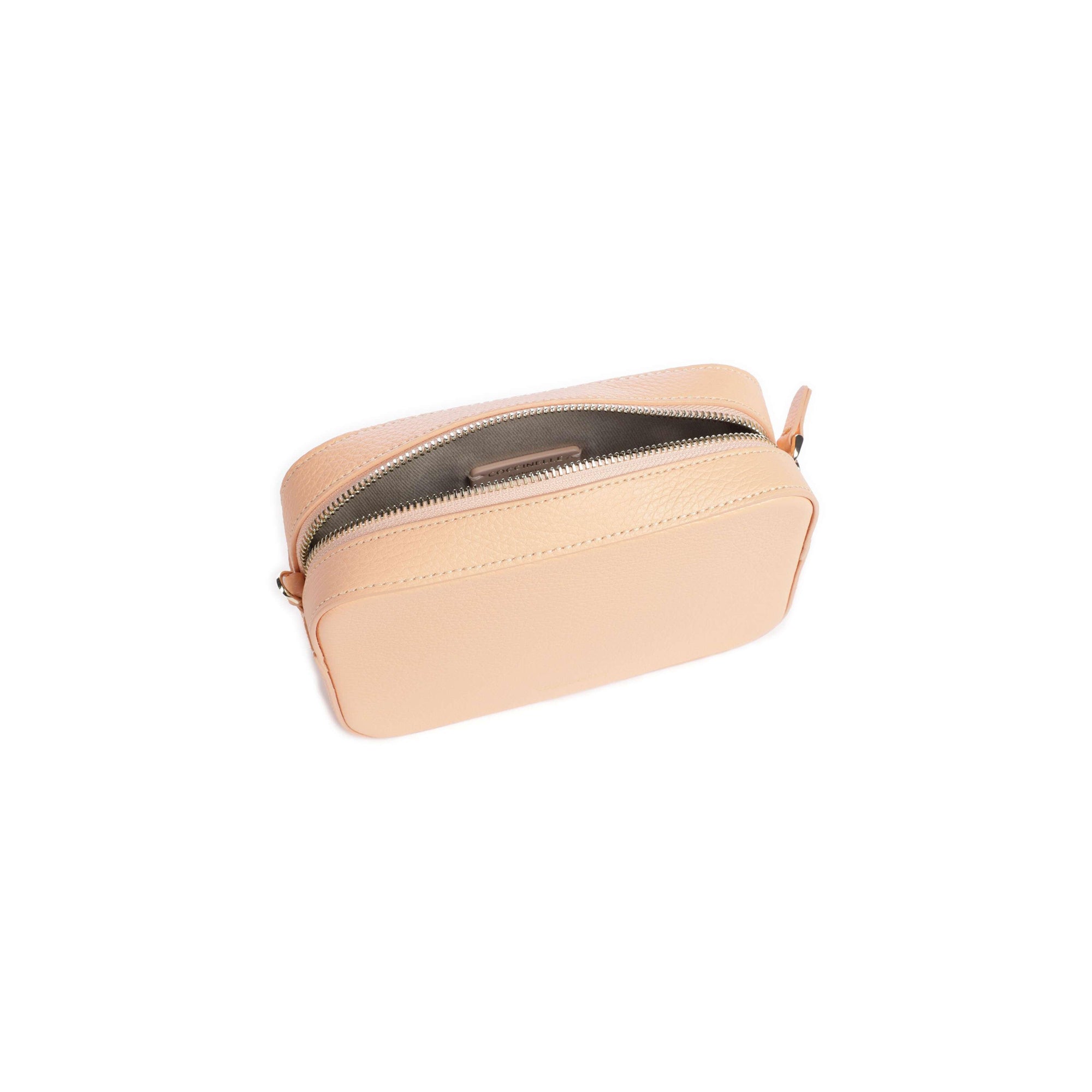 Bolso de Mujer Cruzado Coccinelle Albaricoque, En Cuero Genuino, Tebe Mini