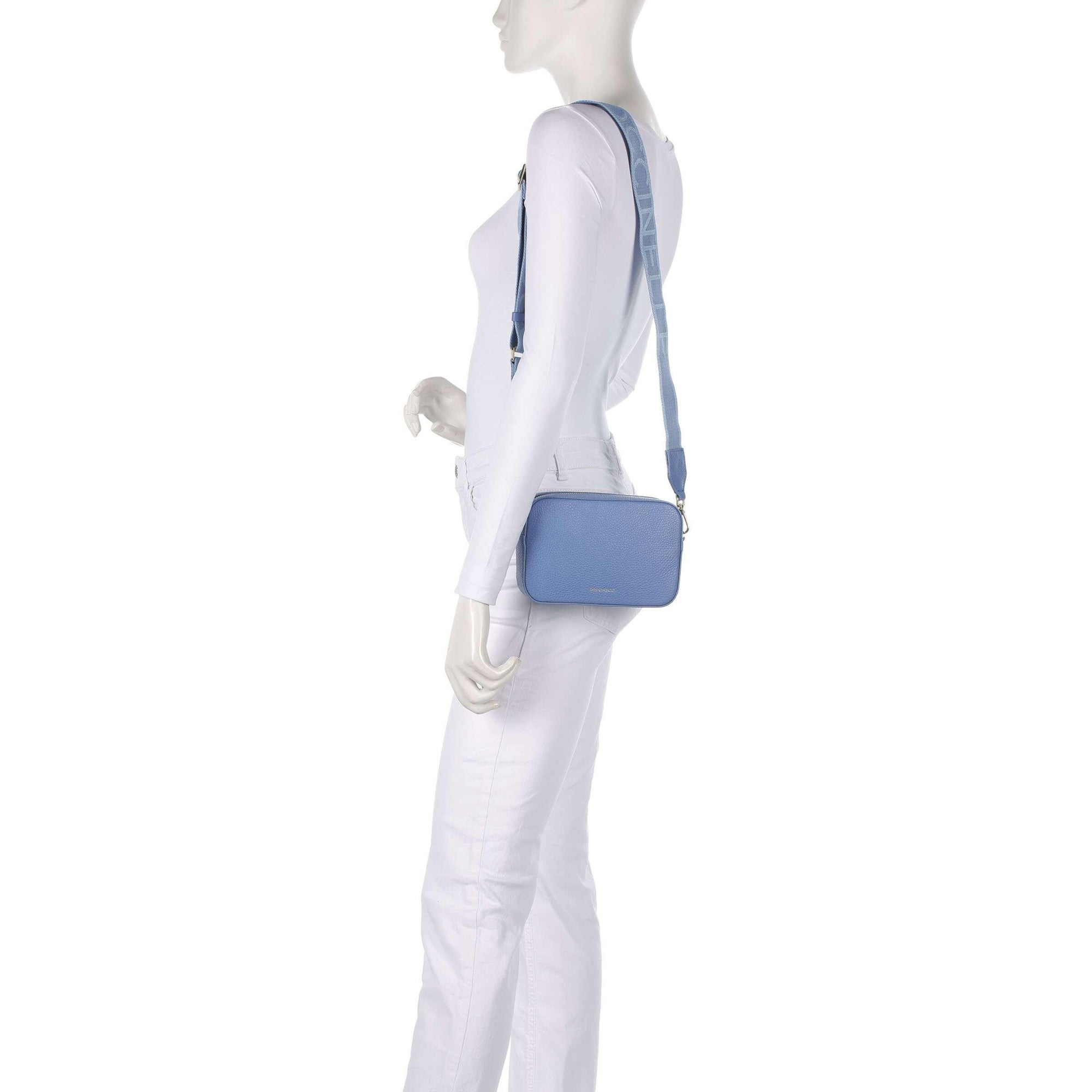 COCCINELLE Borsa Donna a Tracolla Blu, In Vera Pelle, Tebe Mini