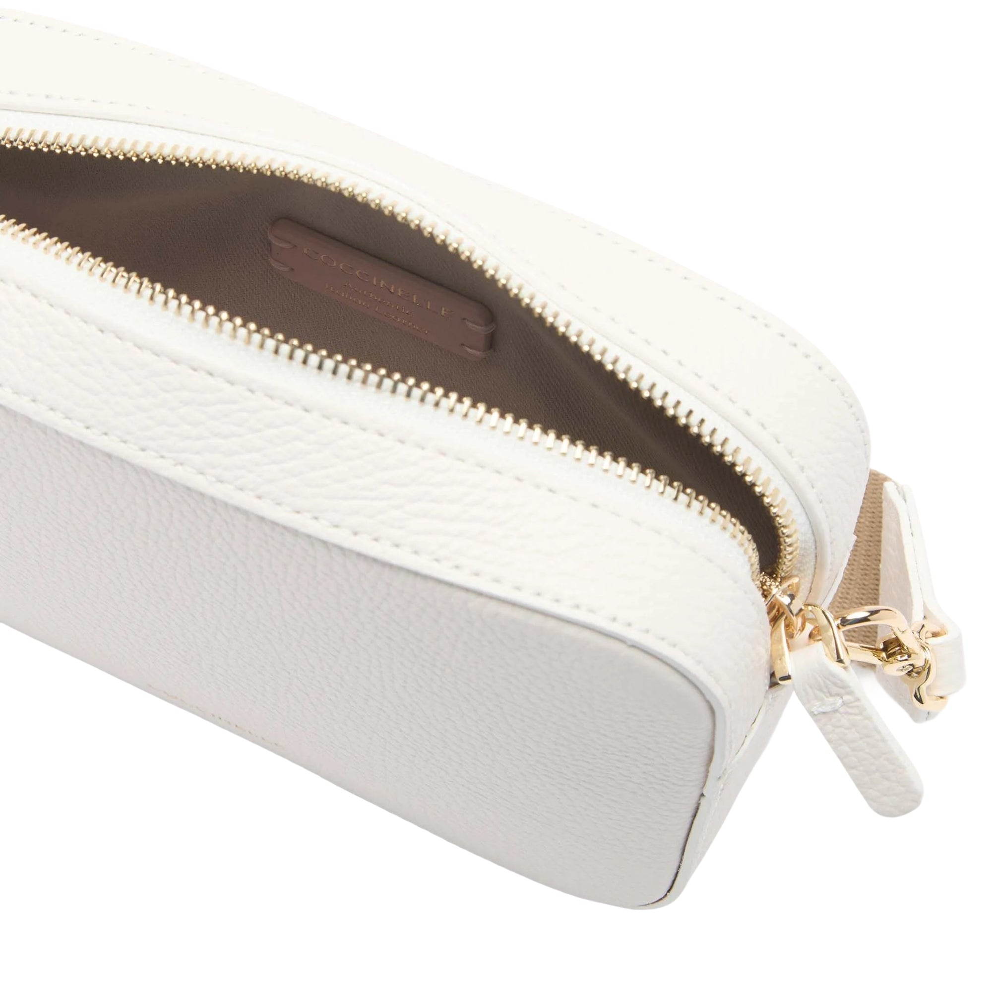 Bolso de Mujer Blanco, Bandolera de Piel Genuina, Tebe Mini