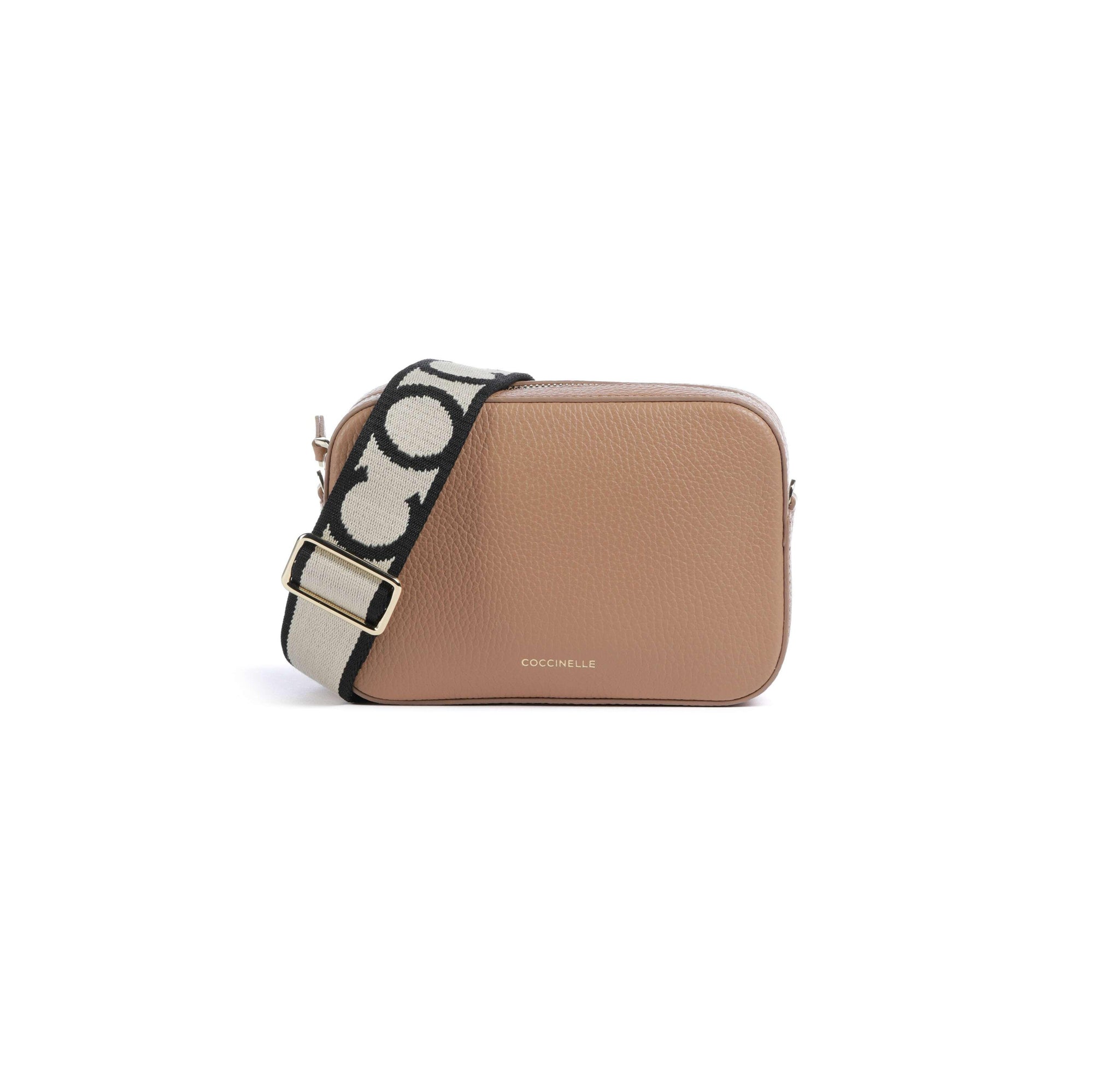 Sac à bandoulière pour femme COCCINELLE Marron, En Cuir Véritable, Tebe Mini
