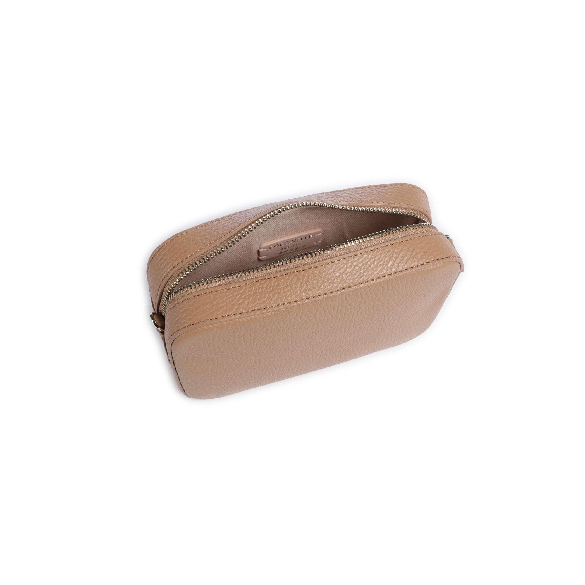 Sac à bandoulière pour femme COCCINELLE Marron, En Cuir Véritable, Tebe Mini