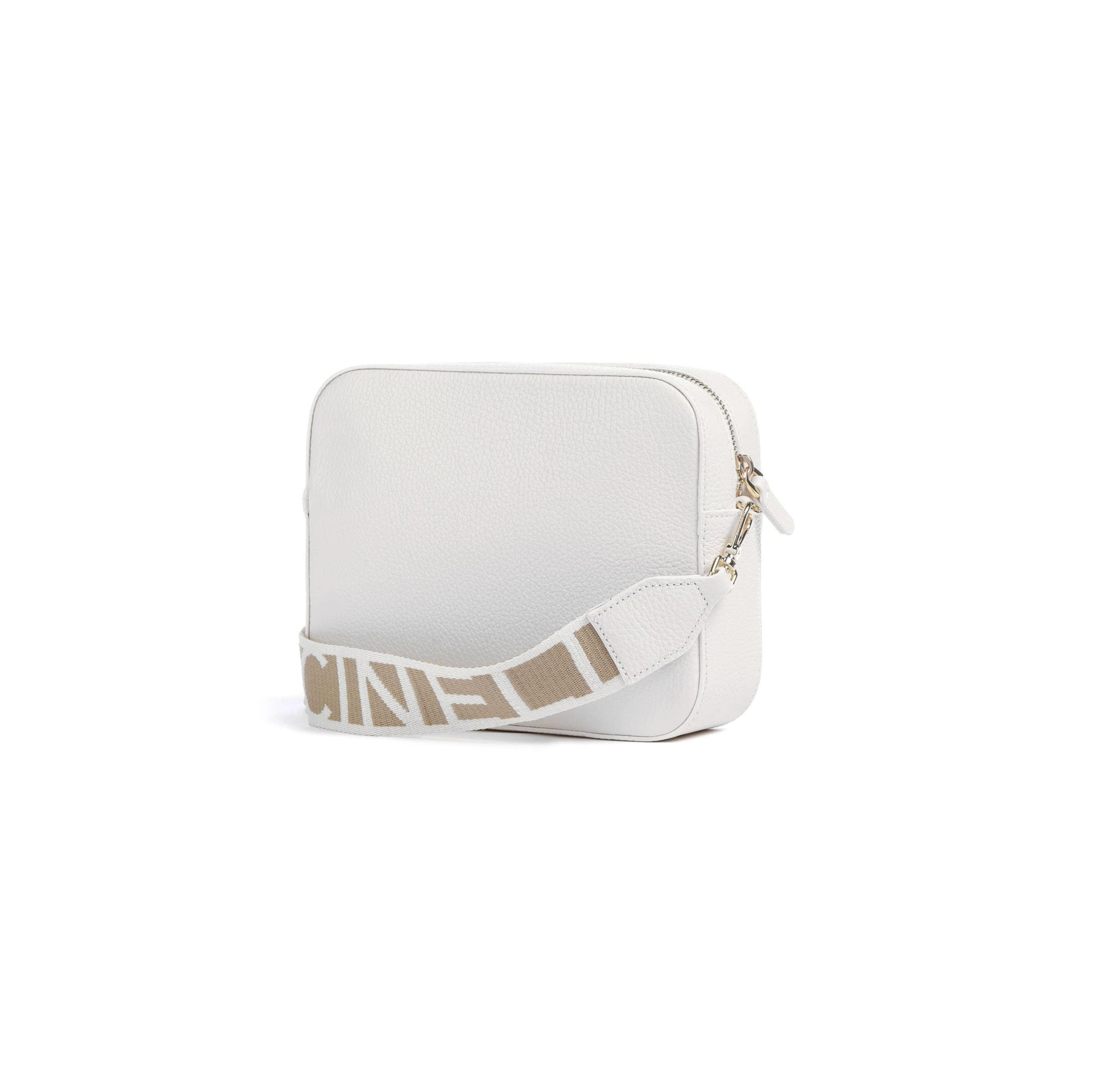 Bolso de mujer Coccinelle con bandolera blanca, en cuero genuino, Tebe Large
