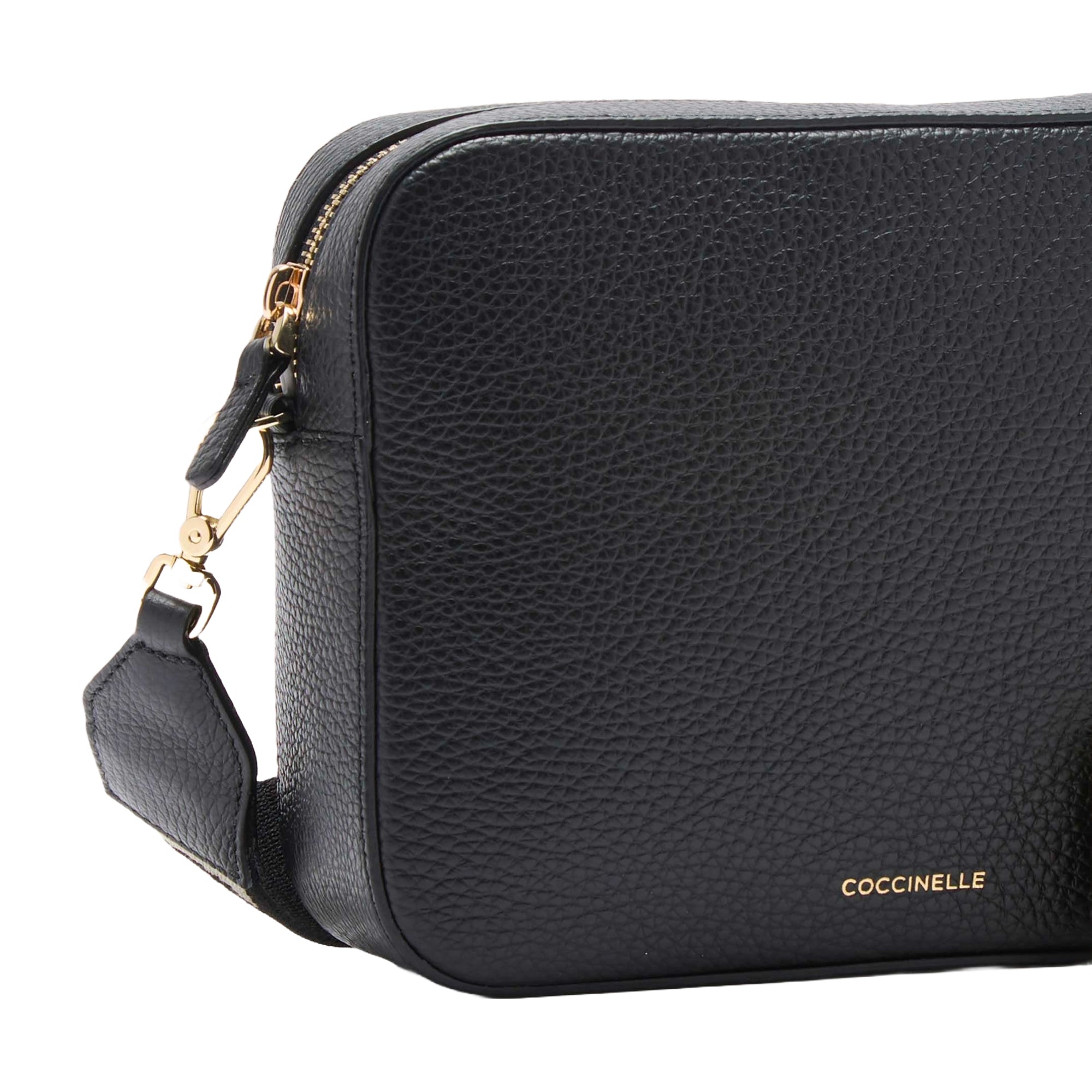 COCCINELLE Borsa Donna a Tracolla Nera, In Vera Pelle, Tebe Large