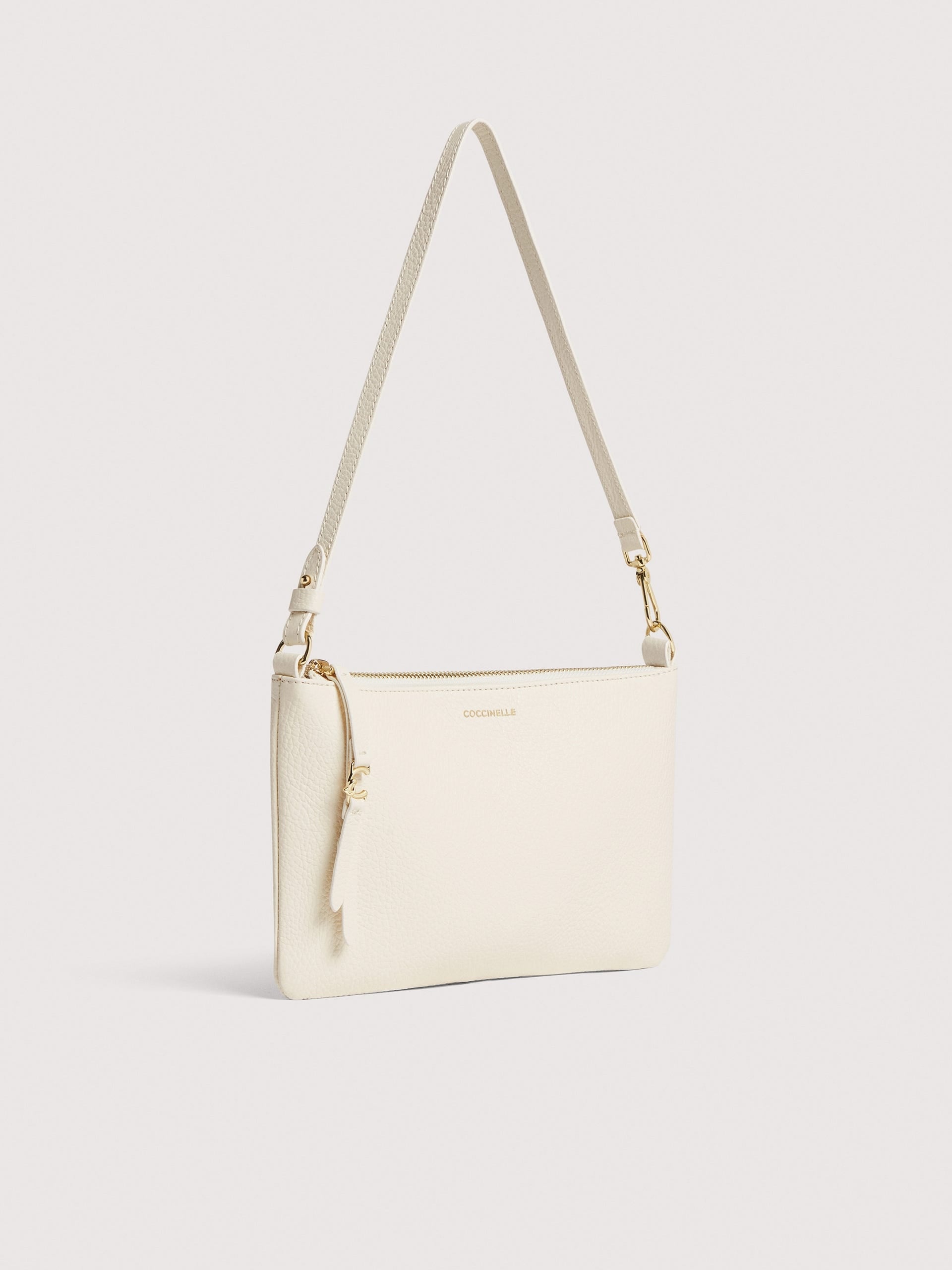 Coccinelle Borsa a Spalla Pelle Donna Bianca Logo Borse bianco - vista 3