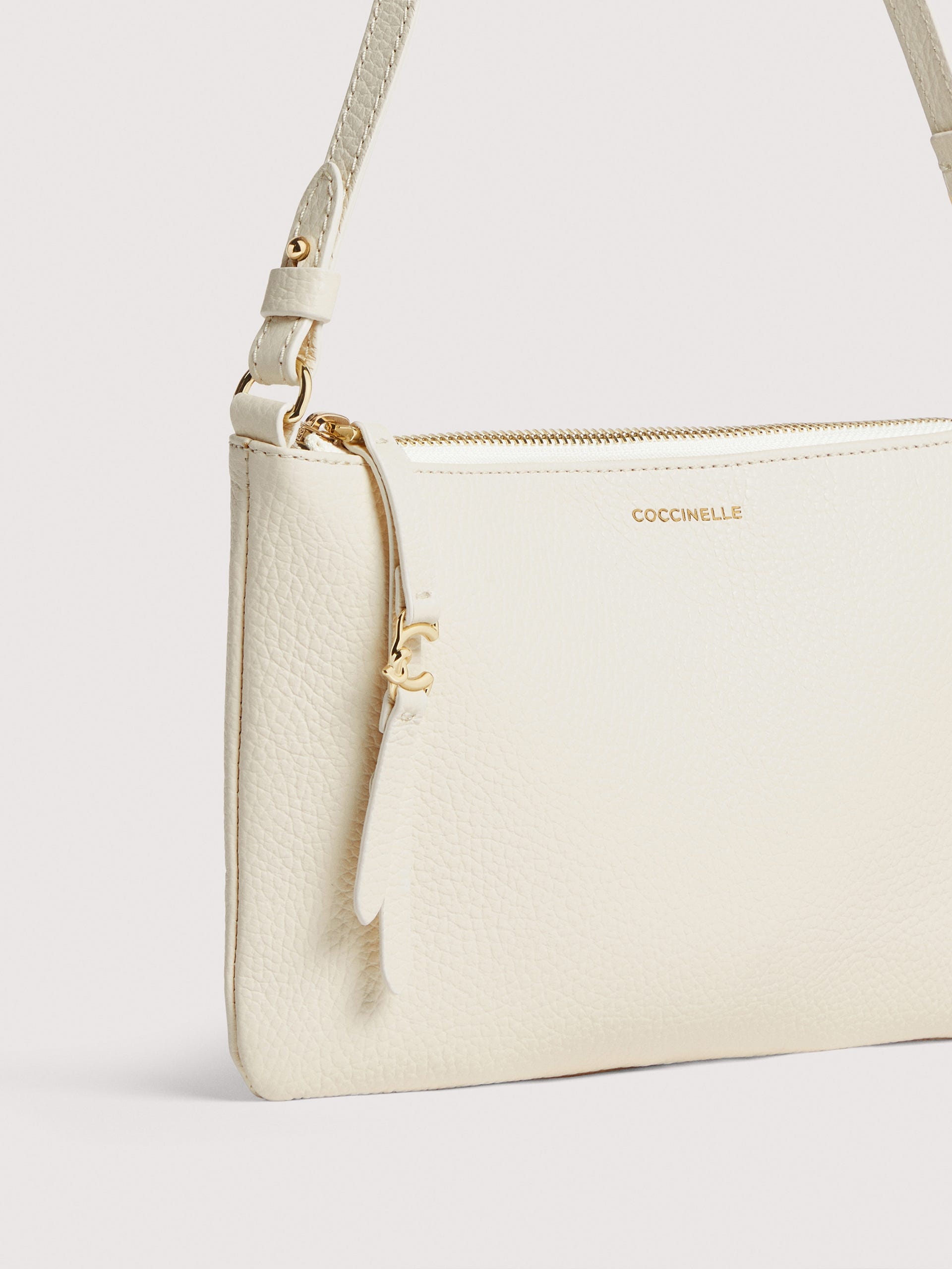 Coccinelle Borsa a Spalla Pelle Donna Bianca Logo Borse bianco - vista 5