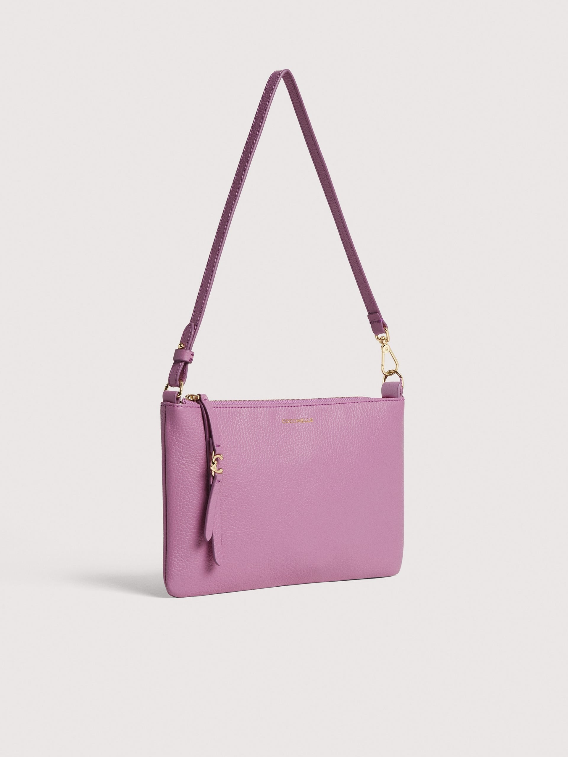 Coccinelle Borsa a Spalla Pelle Donna Viola Logo Borse - vista 3