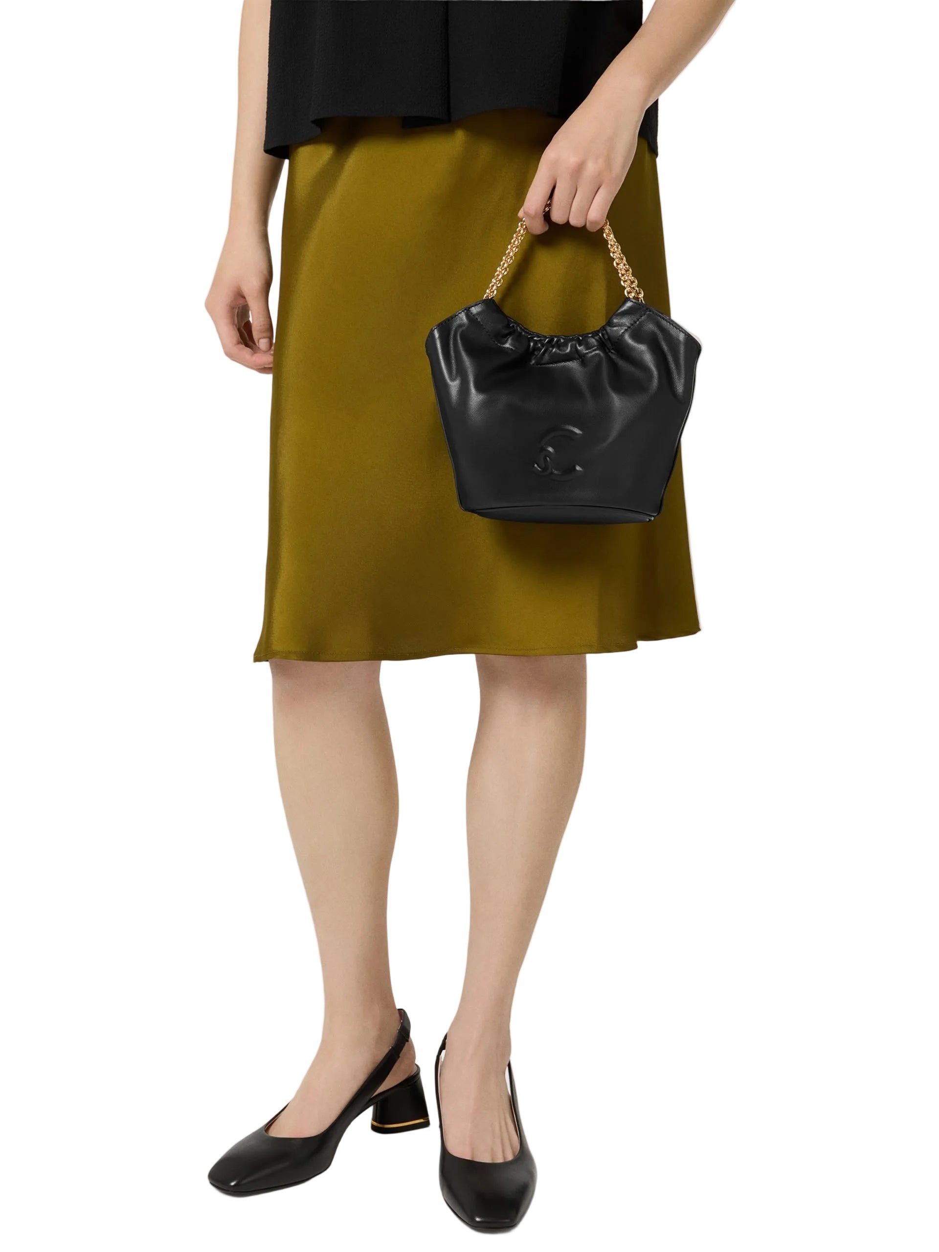 Coccinelle Borsa a Tracolla Pelle Donna Nera Logo Borse nero - vista 2