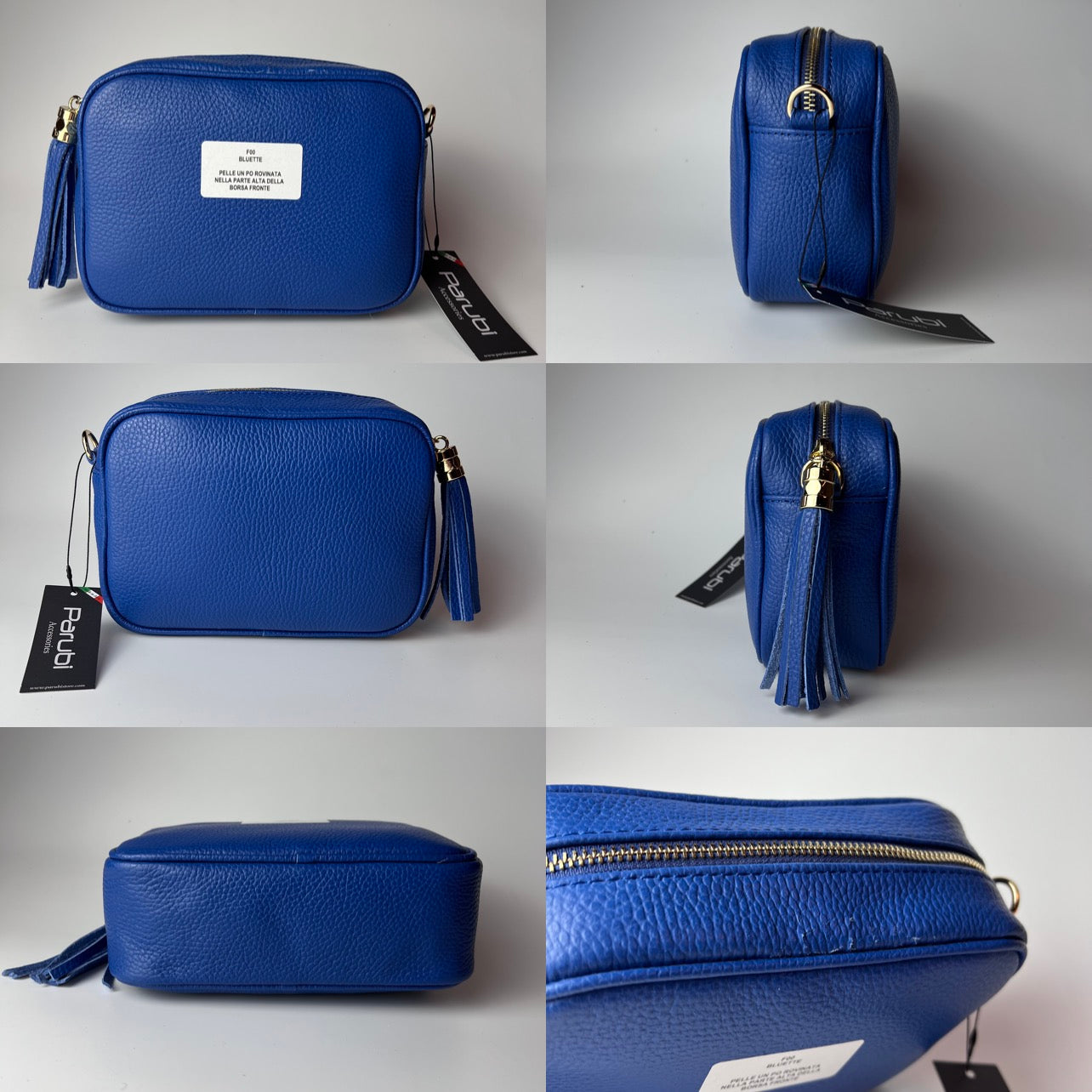 Damen Handtasche mit Schulterriemen, Aus Weichem Echtem Leder, Made in Italy, Modell Ada