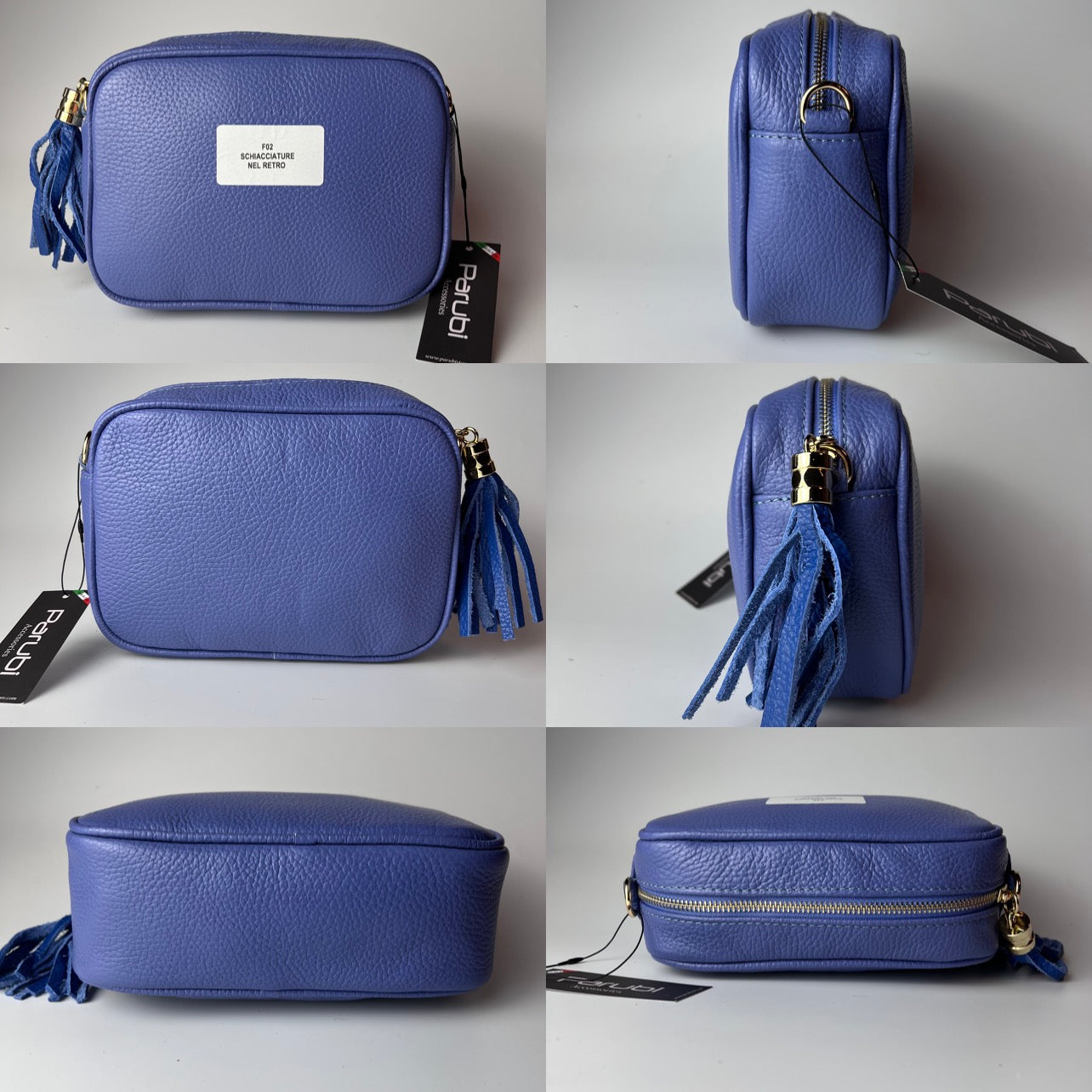 Damen Handtasche mit Schulterriemen, Aus Weichem Echtem Leder, Made in Italy, Modell Ada