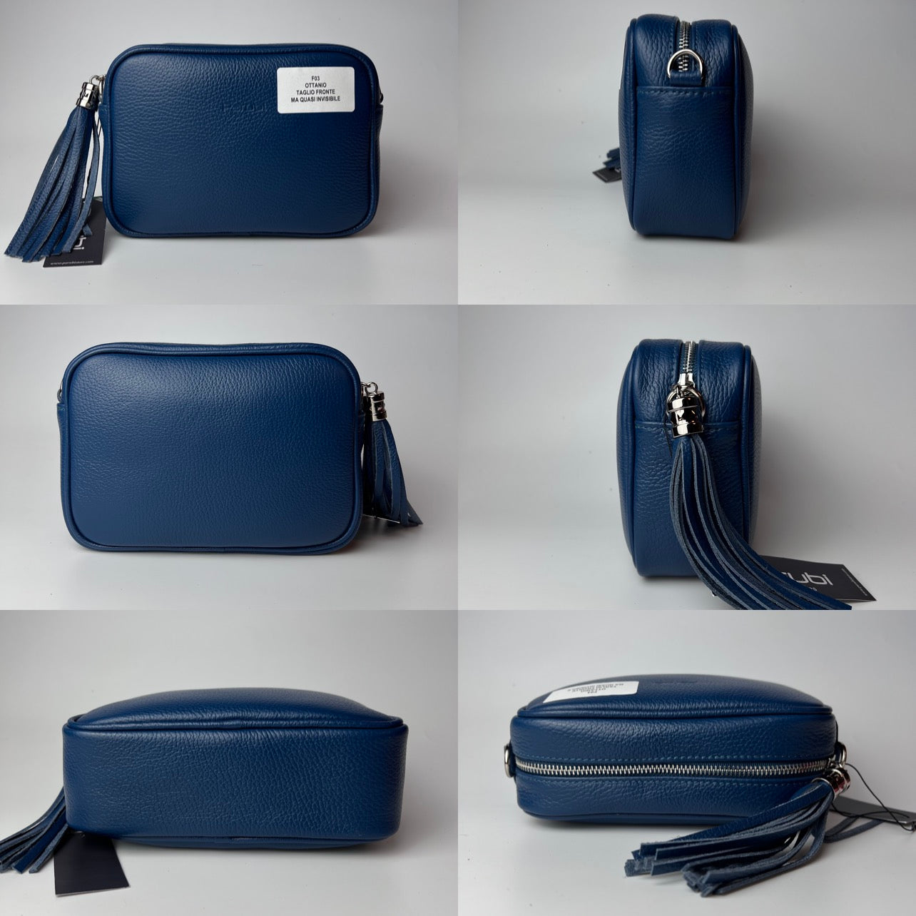 Damen Handtasche mit Schulterriemen, Aus Weichem Echtem Leder, Made in Italy, Modell Ada