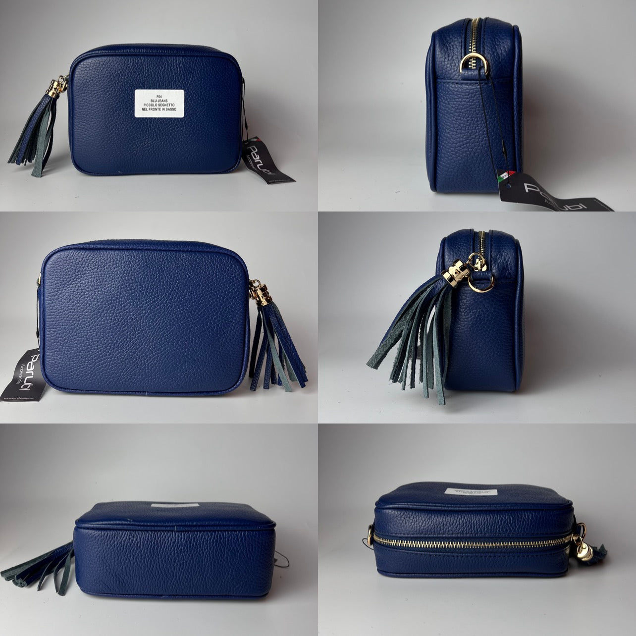 Damen Handtasche mit Schulterriemen, Aus Weichem Echtem Leder, Made in Italy, Modell Ada