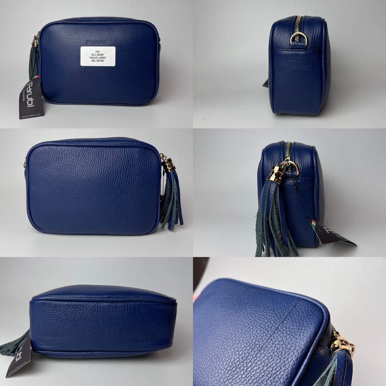 Damen Handtasche mit Schulterriemen, Aus Weichem Echtem Leder, Made in Italy, Modell Ada