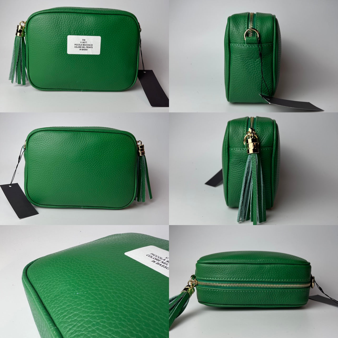 Damen Handtasche mit Schulterriemen, Aus Weichem Echtem Leder, Made in Italy, Modell Ada